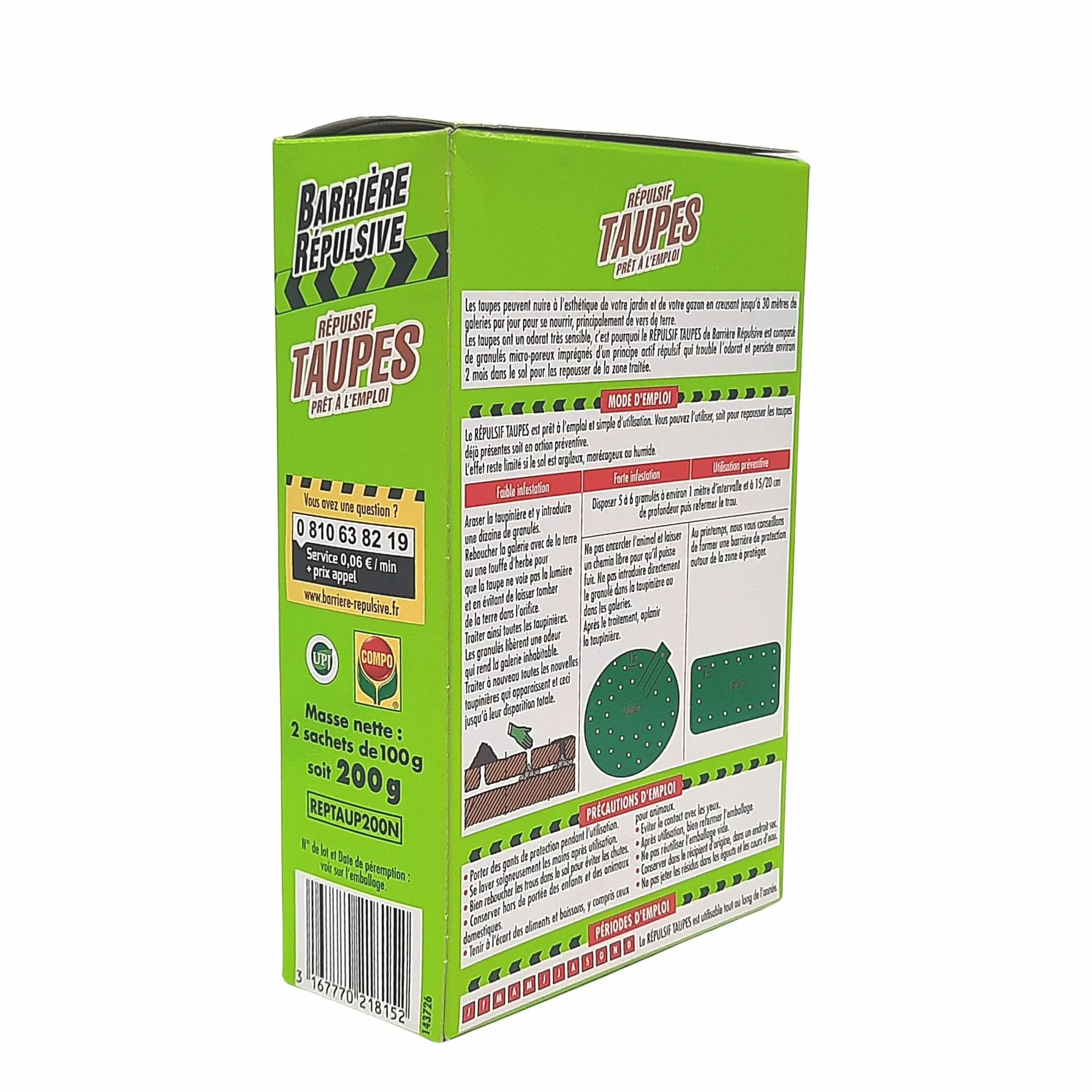 Répulsif Taupes 200 g Protection 2 mois