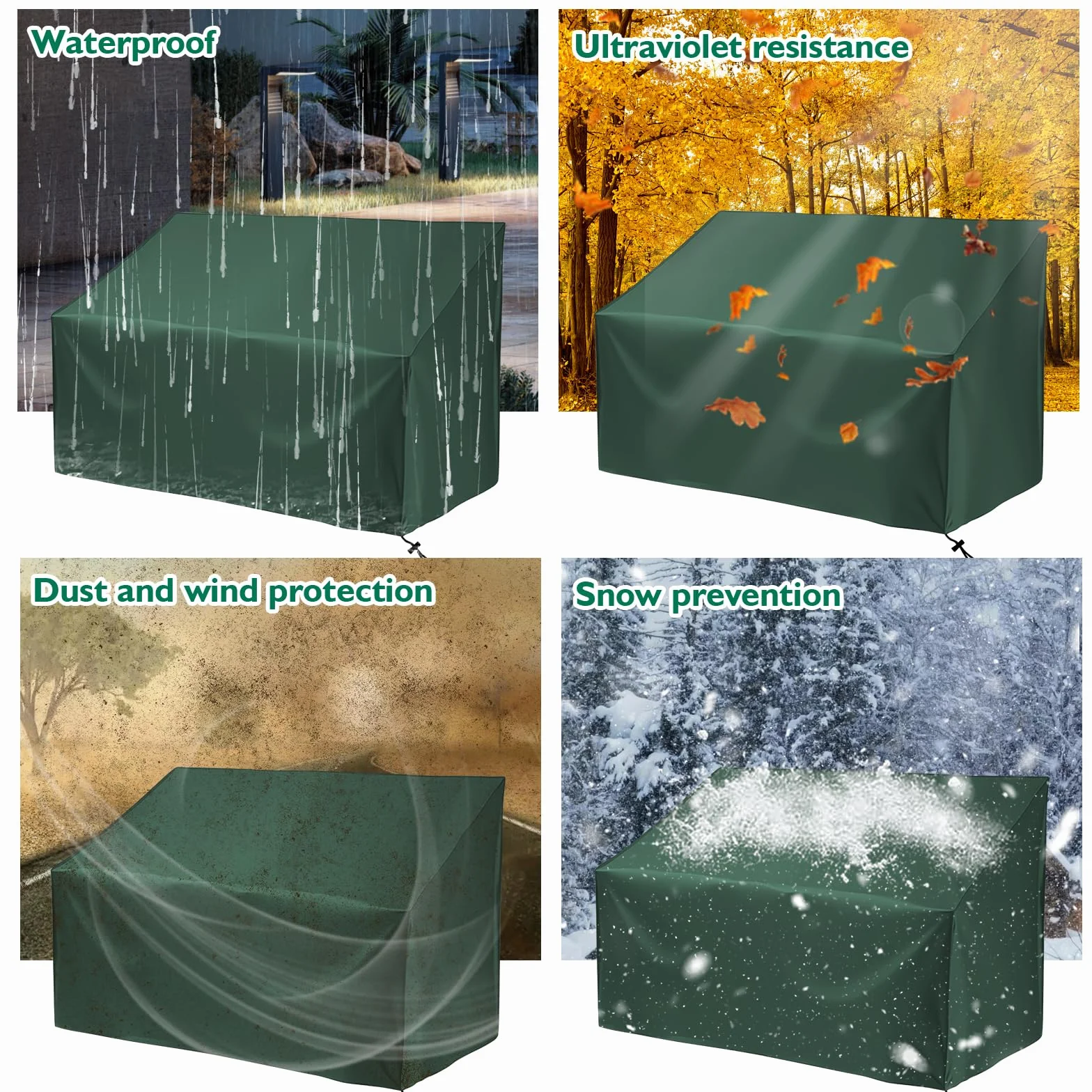 Housse de banc de jardin 2 places 134x66x89 cm imperméable protection extérieure