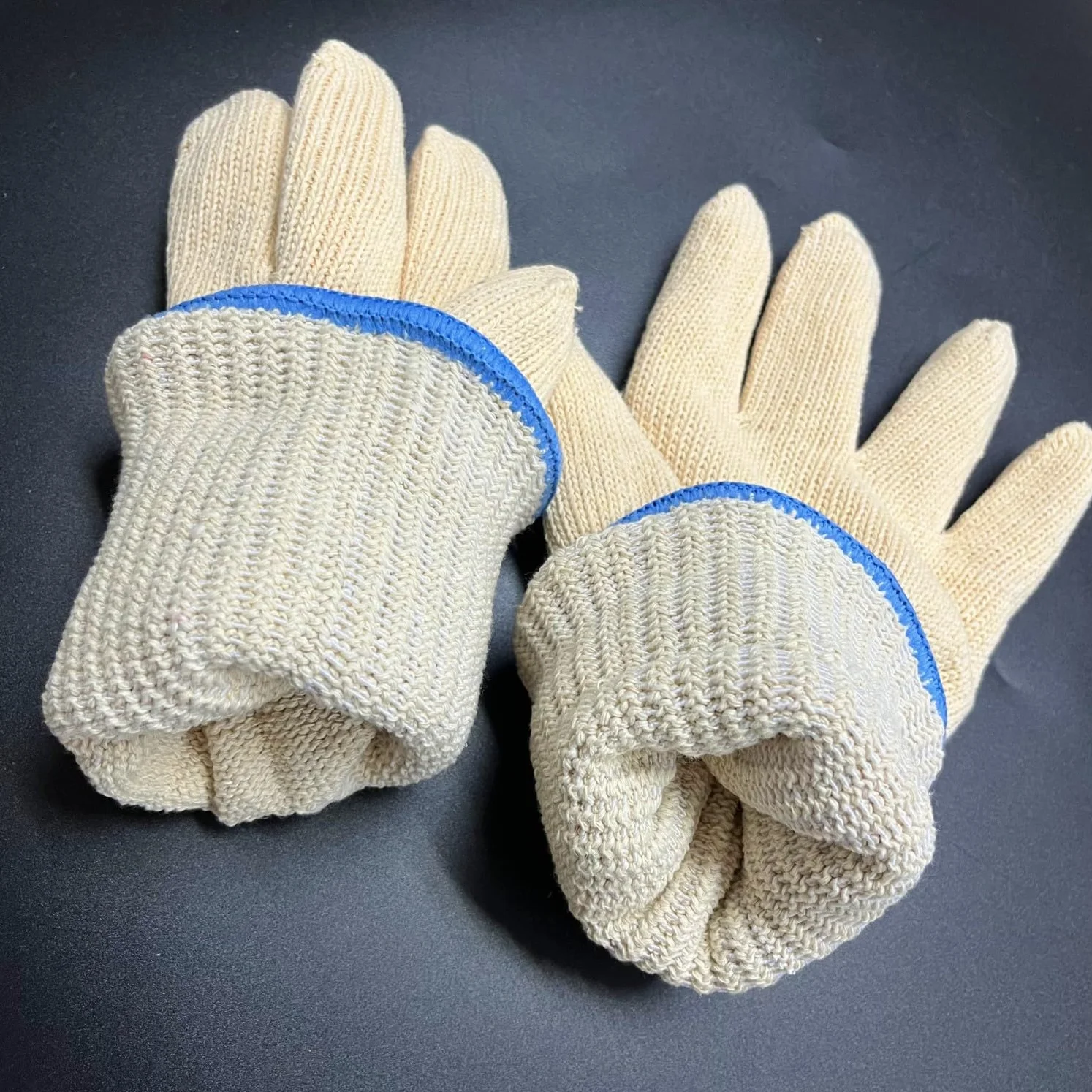 JZK Gants Anti Chaleur Four Résistant à Chaleur Coton Tricoté Épais pour Friteuse à Air Barbecue