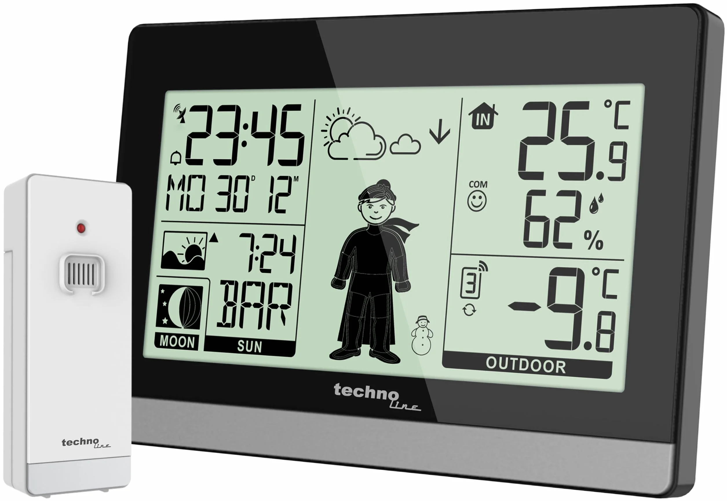 Technoline WS9612 Station météo moderne Noir