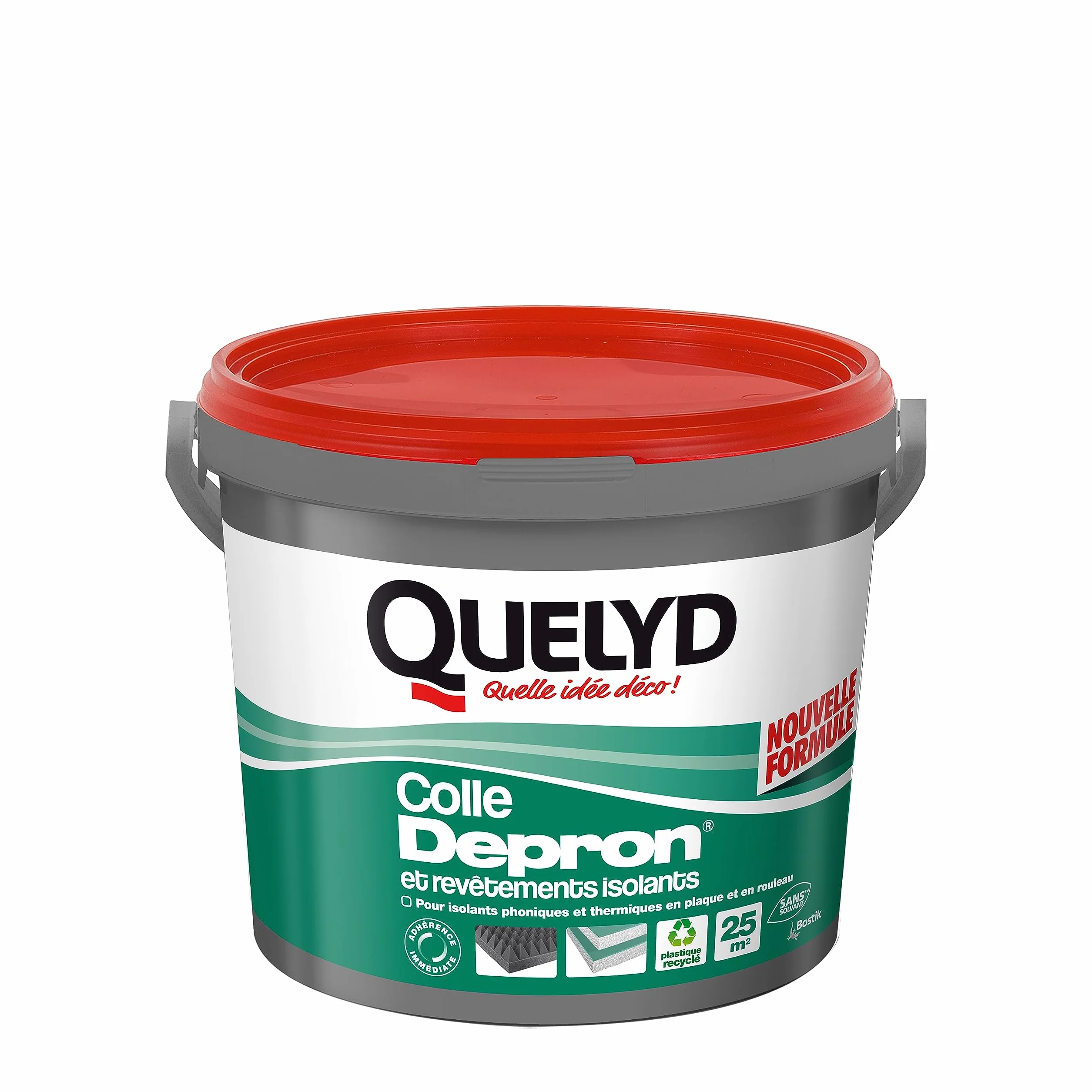 Quelyd Colle Pour Plaques Depron et Revêtement Isolants - Isolation Mur et Plafond - Maintien Immédiat -Sans Solvant - 1 Seau 6 kg
