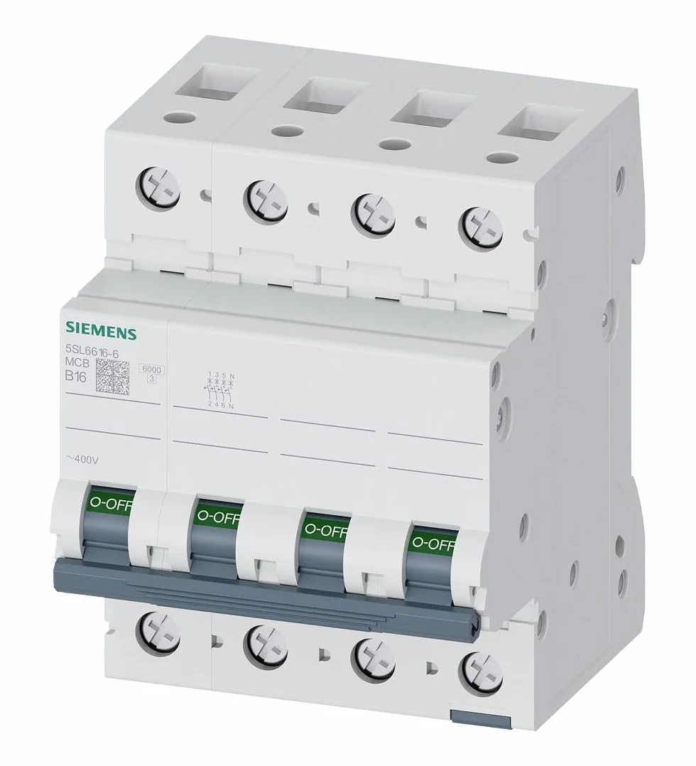 Siemens 5sl6 – Automatique magnetotermico 400 V 6 kA 3 pôles + neutre b 16 a