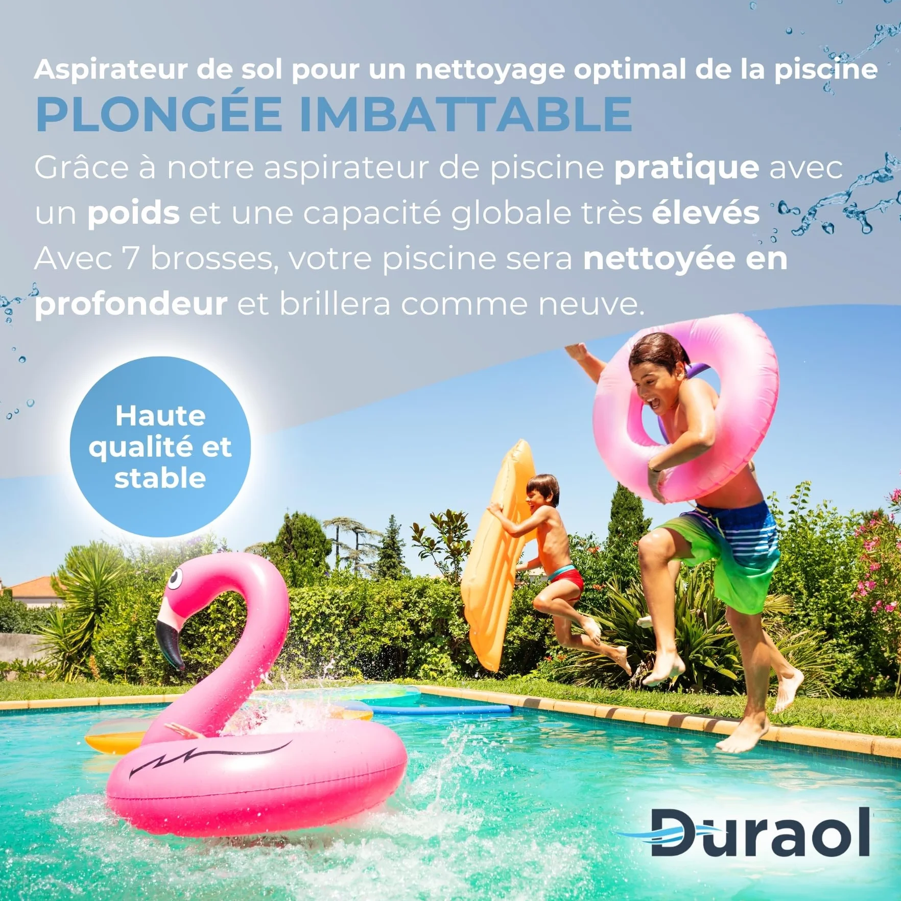 Aspirateur de sol de piscine Deluxe avec brosse pour perches télescopiques