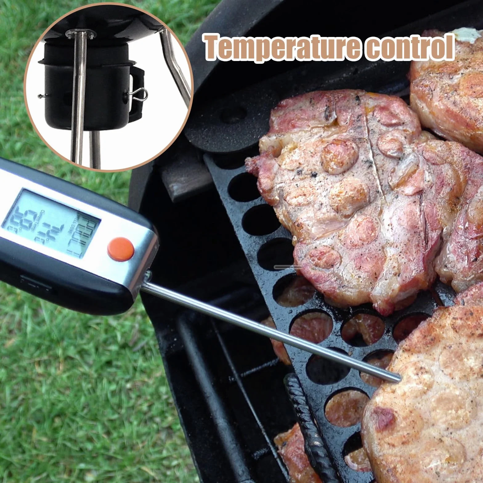 Kit de Système de Nettoyage One-Touch 22-1/2 Pouces pour Weber, 7444 Pièces de Rechange pour Barbecue au Charbon de Bois