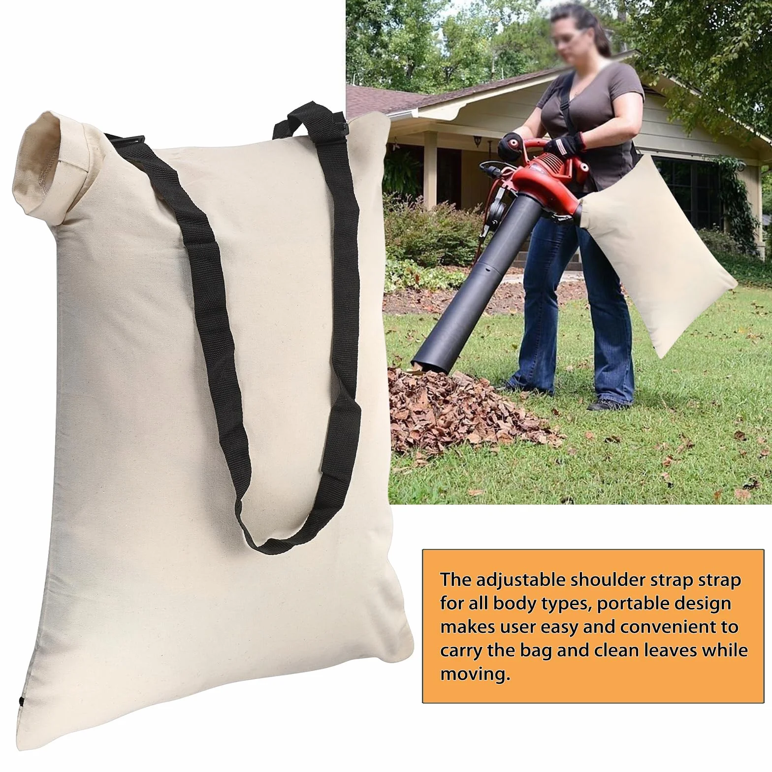 Sac collecteur de feuilles 90L universel pour aspirateur souffleur à feuilles
