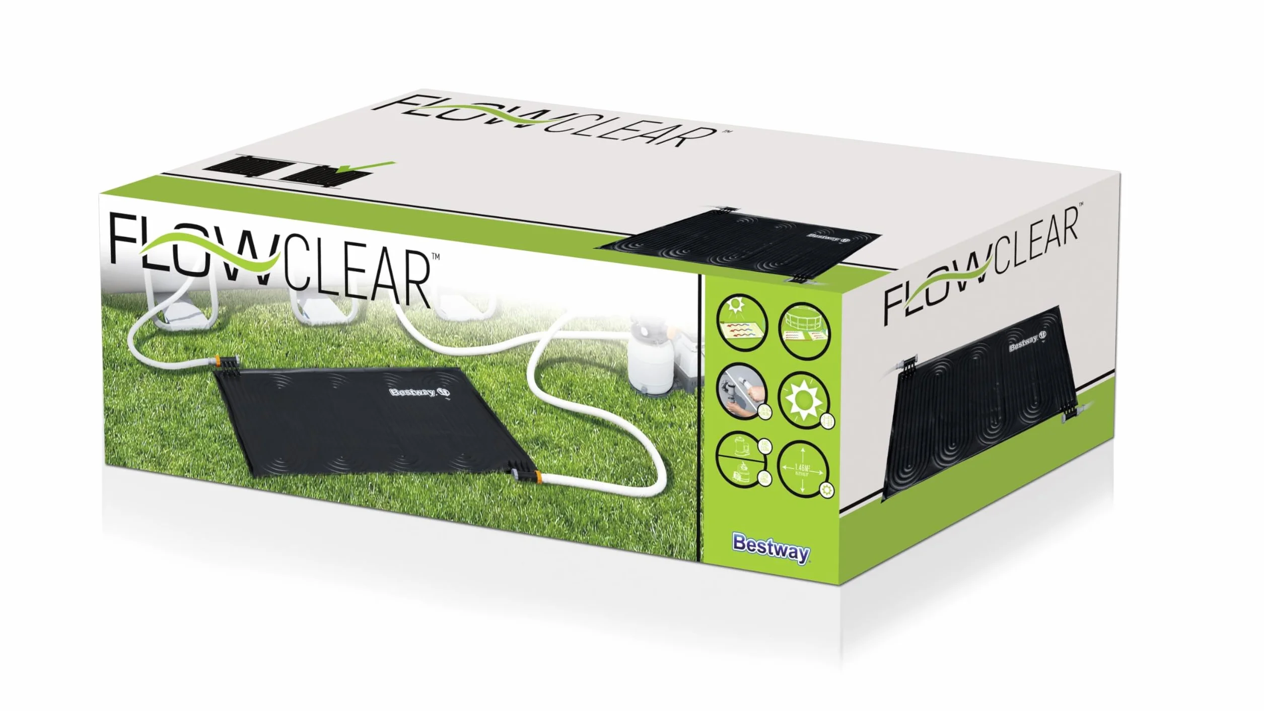 Bestway Réchauffeur solaire pour piscine noir 1,10 m x 1,71 m