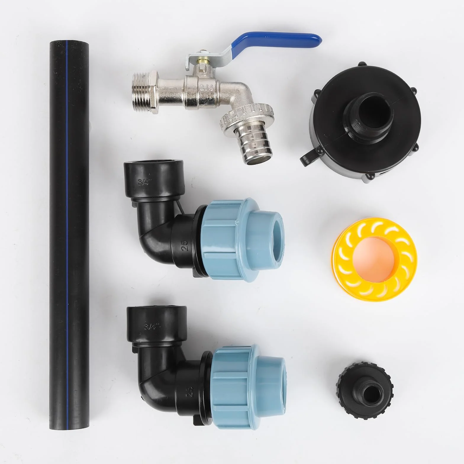 Robinet IBC col de cygne 3/4 pouce S60 x 6 adaptateur