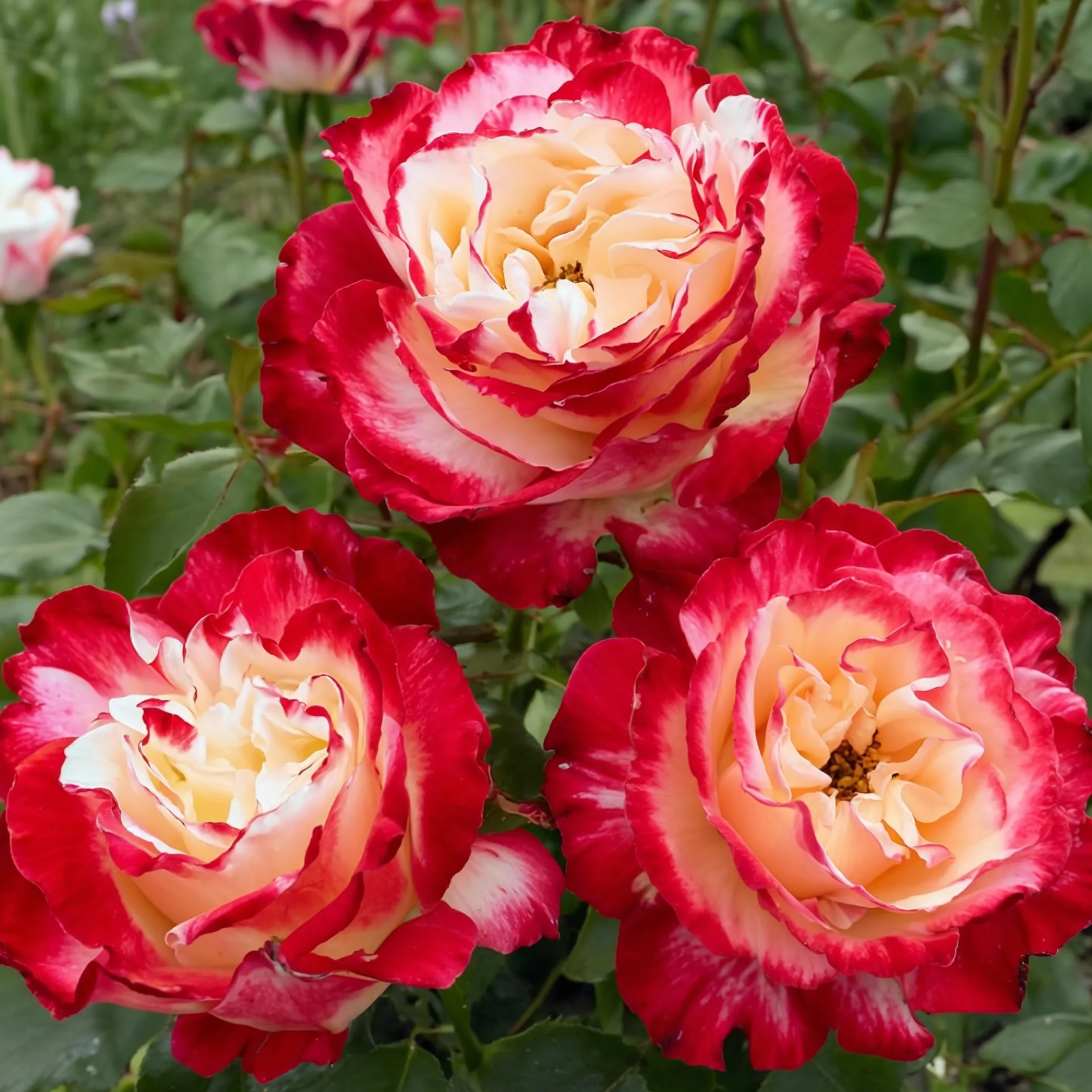 Rose Rouge & Blanc 1 Plantes Vivaces Résistantes Exterieur Fleurs à Planter Hollande
