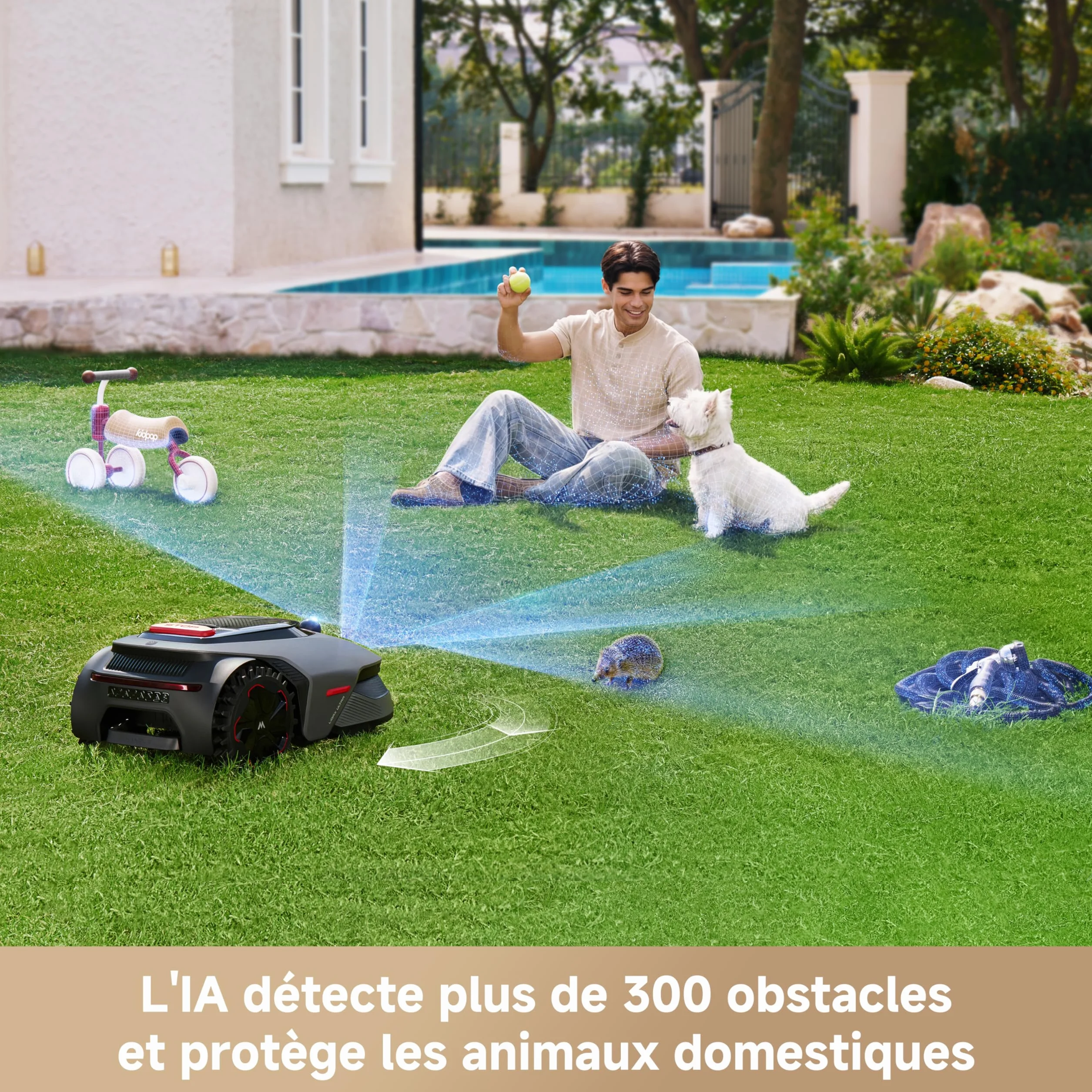 MOVA LiDAX Ultra 1200 Robot Tondeuse sans Fil, Cartographie IA LiDAR 3D 360°, 1200 m², Coupe Bordures 5 cm