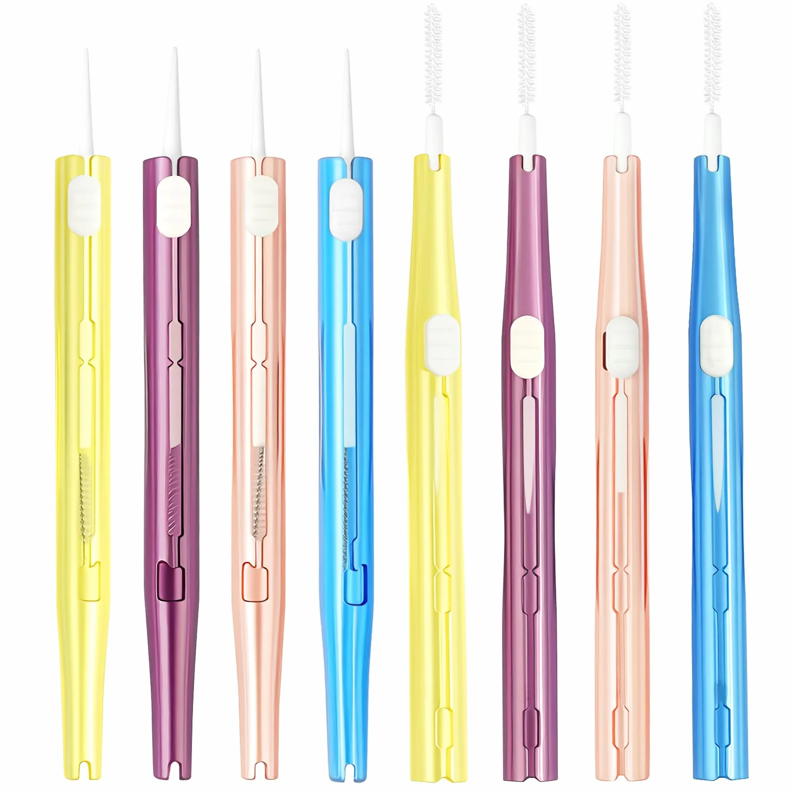 AXFEE 8PCS Kit de Nettoyage pour Port de Charge De téléphone, Mini Brosses De Nettoyage Double Face pour Port D-e Charge, Poils et Crochet, Kit d-e Nettoyage Push Pull, pour Téléphones et Écouteurs