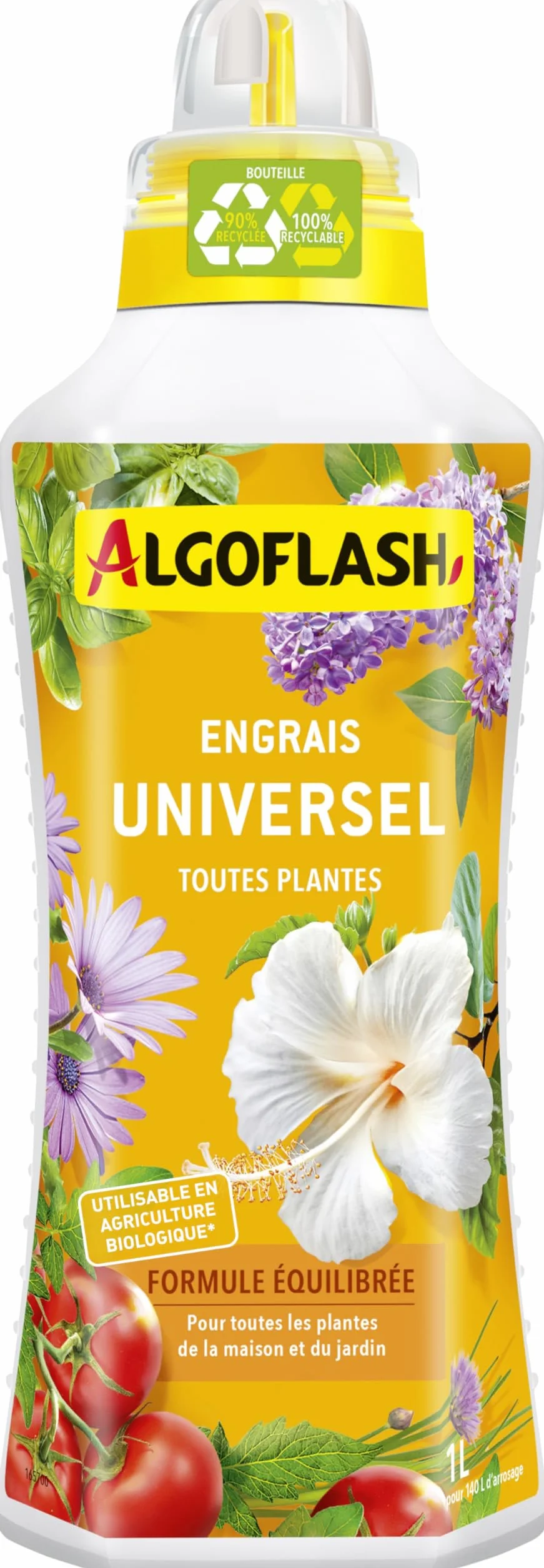 Algoflash Engrais Universel Liquide 1 L Agriculture Biologique Bouchon Doseur