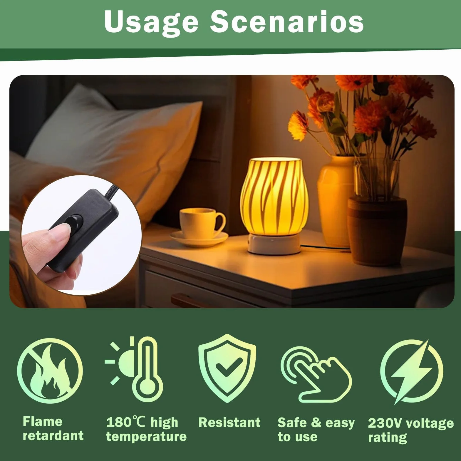 Lot de 3 Cordon Avec Interrupteur et fiche, Câble de raccordement avec prise 1,8 m, Câble avec interrupteur pour lampes, Lampes de table et applications domestiques, Prise avec interrupteur pour lampe