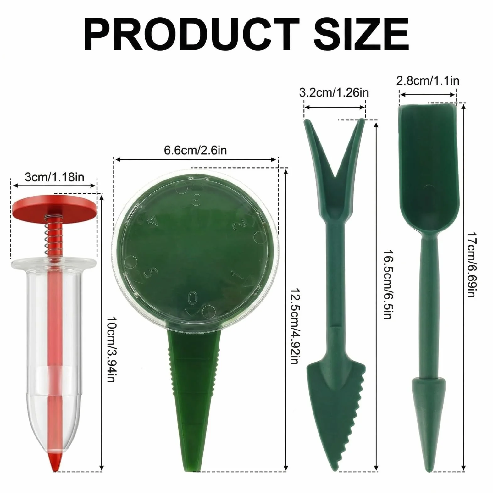 Semoir à Graines Manuel Rouge 6 Pièces – Distributeur de Graines pour Jardinage, Semis et Repiquage