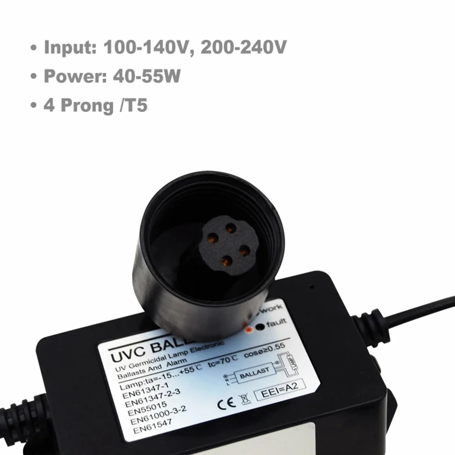 Générique Compatible avec Le Ballast EB-G55 40-55W avec Voyant Lumineux et Alarme sonore for Les systèmes de désinfection de l'eau(220V EU)