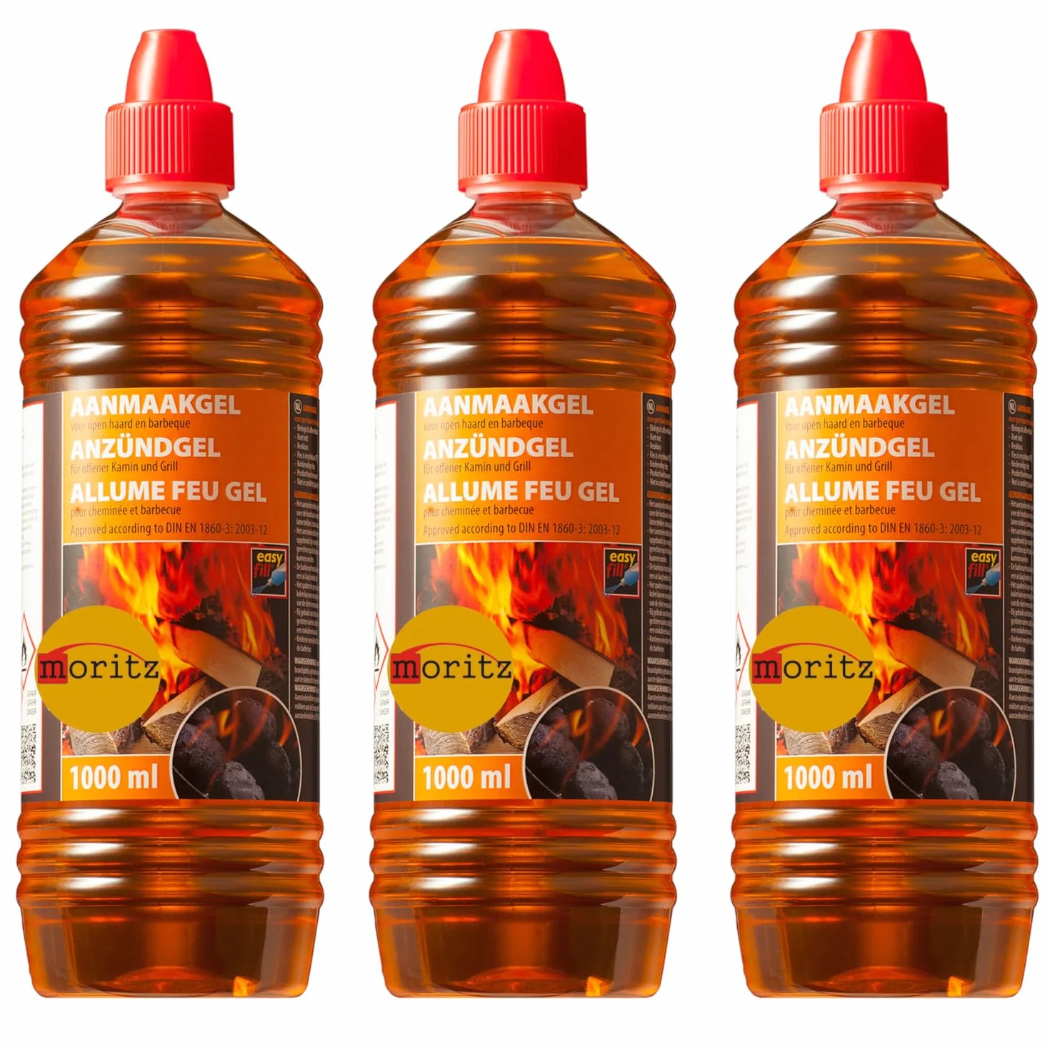 Gel allume-feu 1000 ml – Pâte de combustion pour barbecue et cheminée Sans odeur 3 L