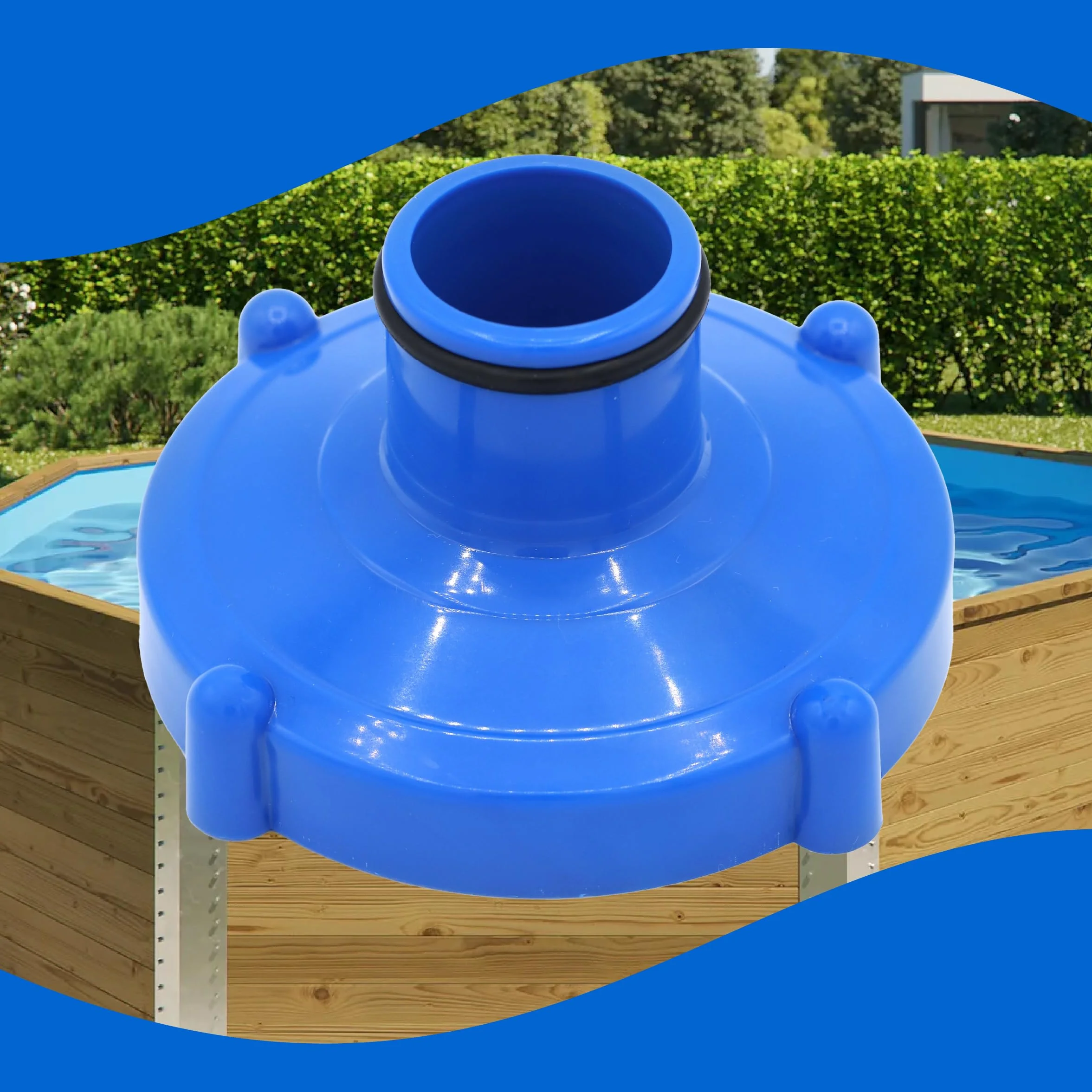 PF DOGGY Adaptateur Traîneau Raccord Vis 80 mm Tube 32 mm Bleu Compatible Filtre Intex 11070 Nettoyage Piscine
