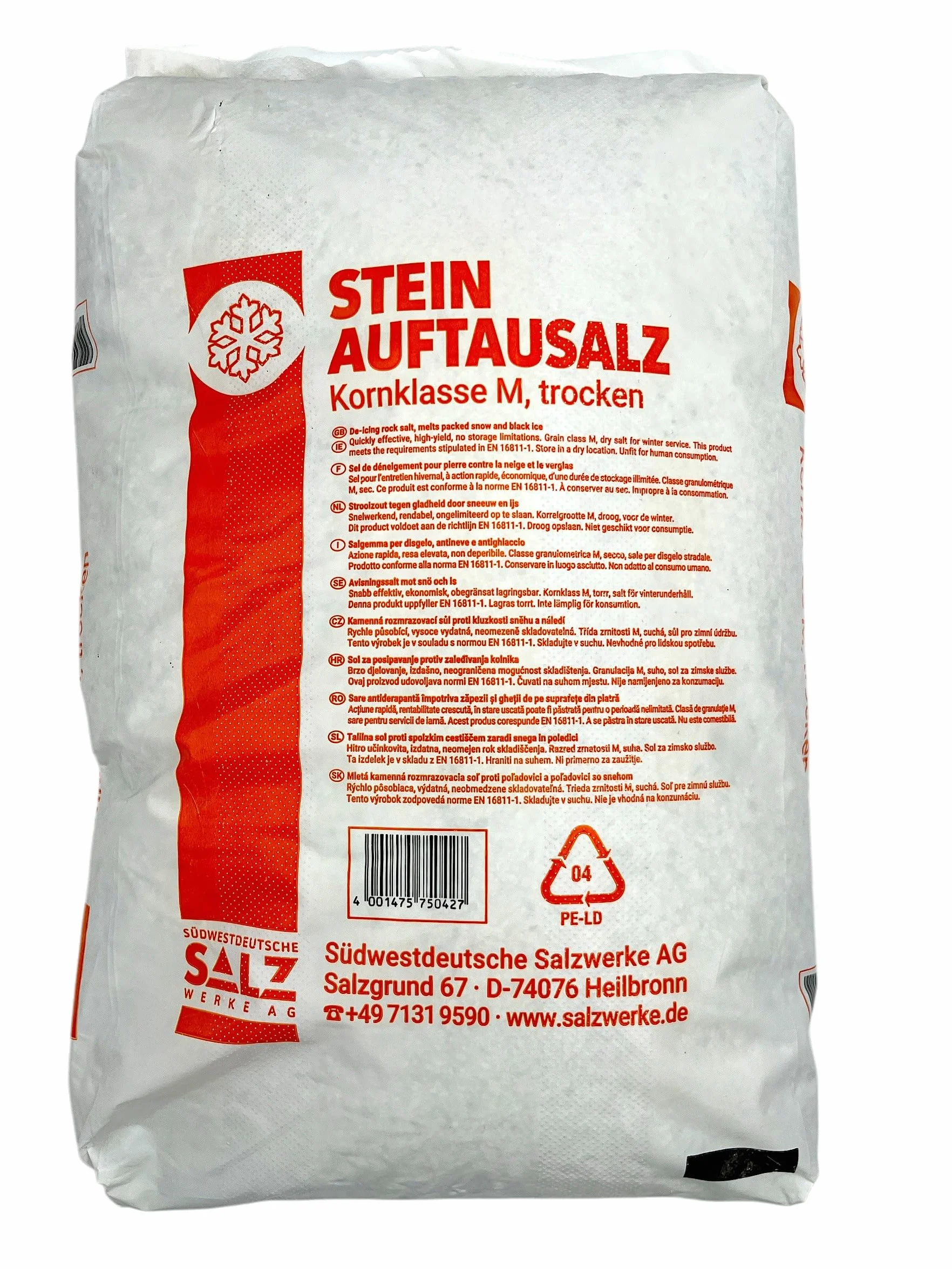 Nordsalz Sel de décongélation Sac 25 kg Service hivernal professionnel Épandage