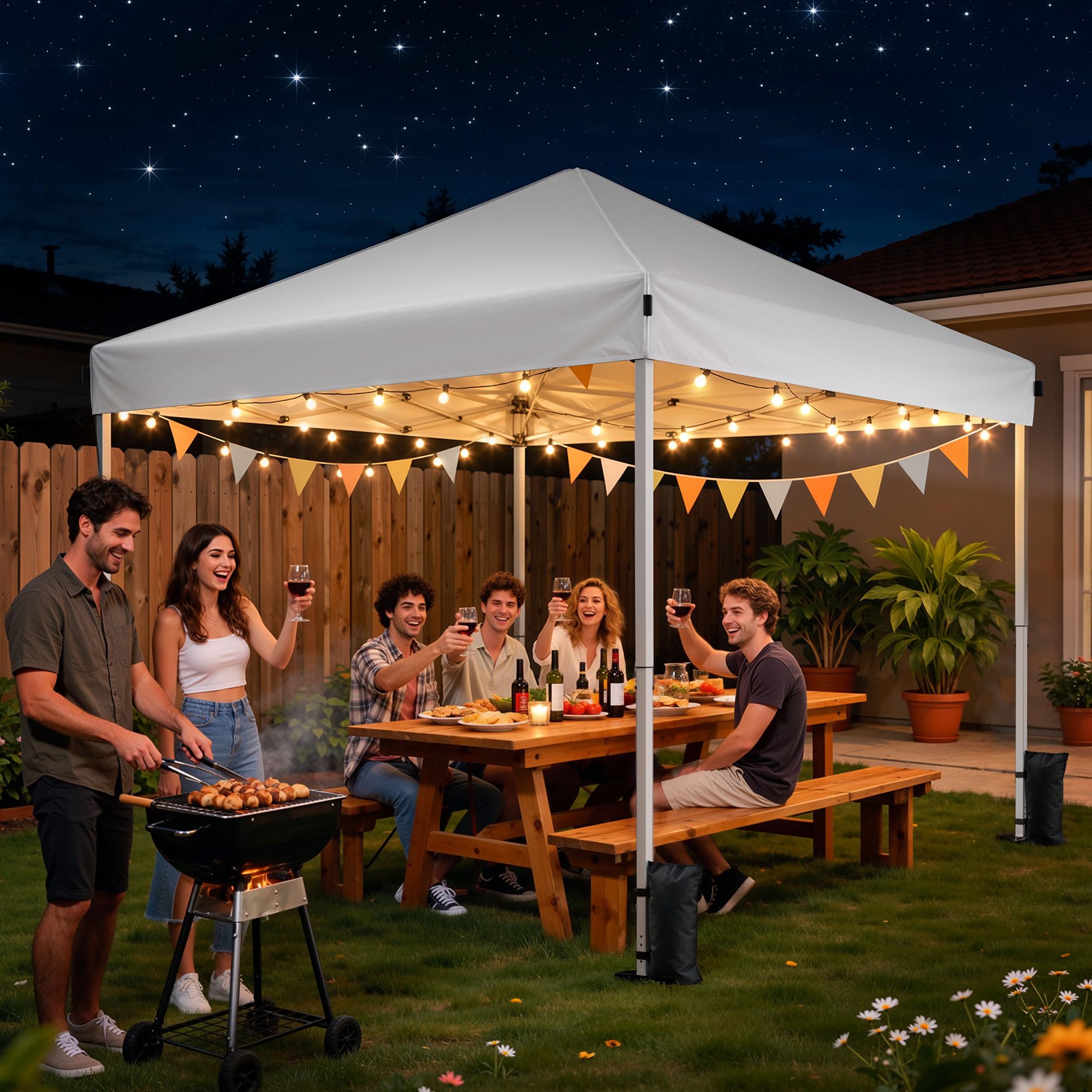 White 10x10 Instant Setup Outdoor Canopy