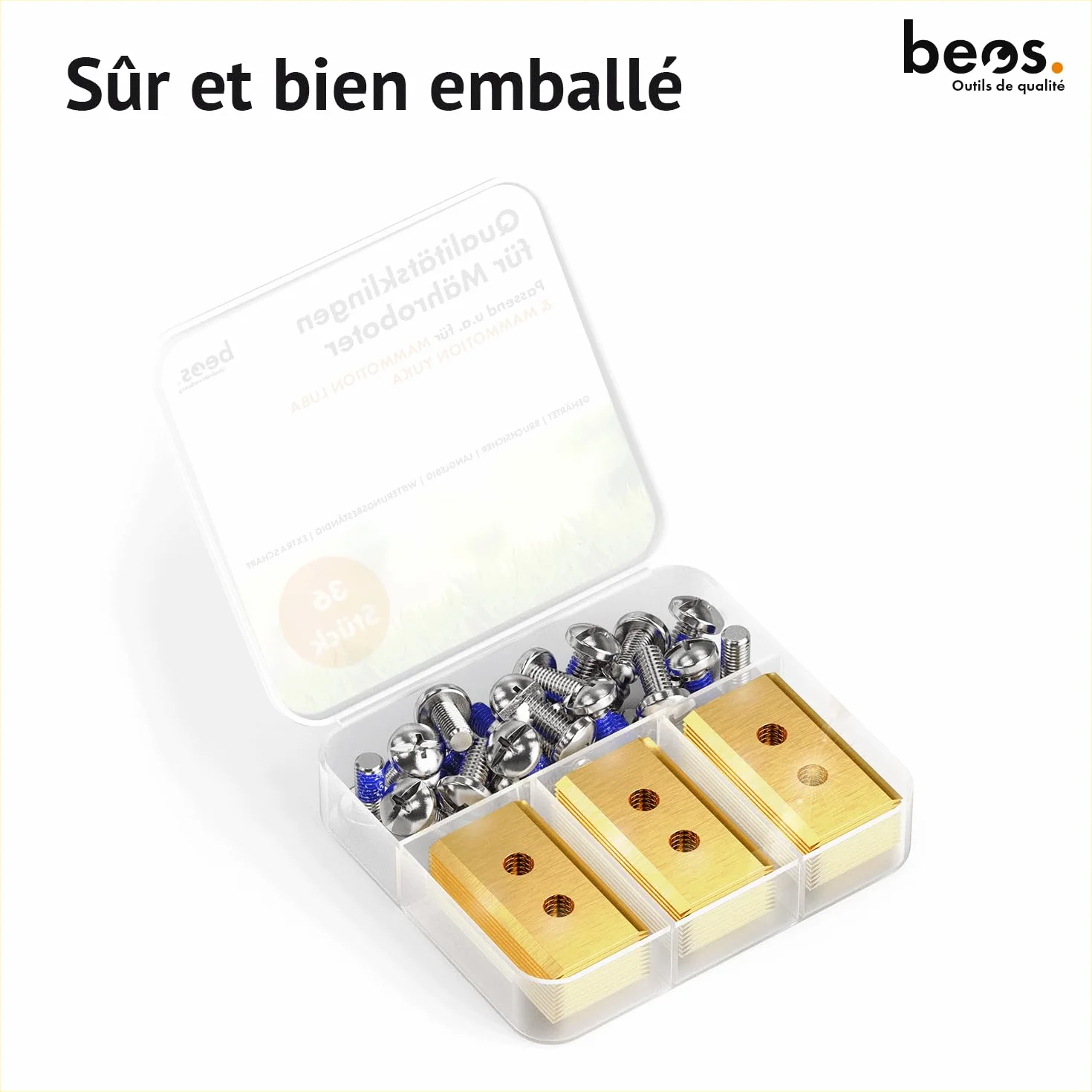 BEOS 36 Lames de Rechange Premium Titan avec Vis Sécurité Compatibles Mammotion LUBA LUBA 2 YUKA