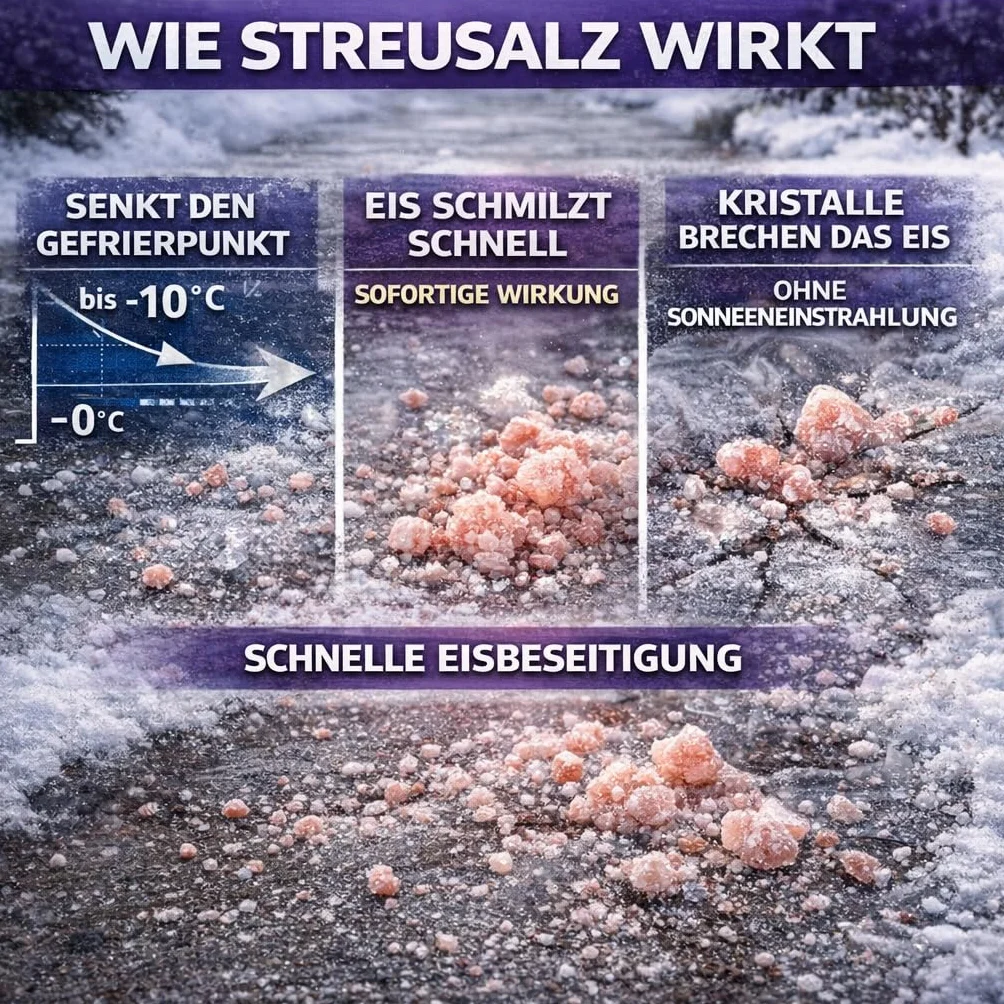 GiDeli Sel de déneigement 10 kg – Sel de dégivrage rose contre glace et neige – Adapté aux animaux – Efficace