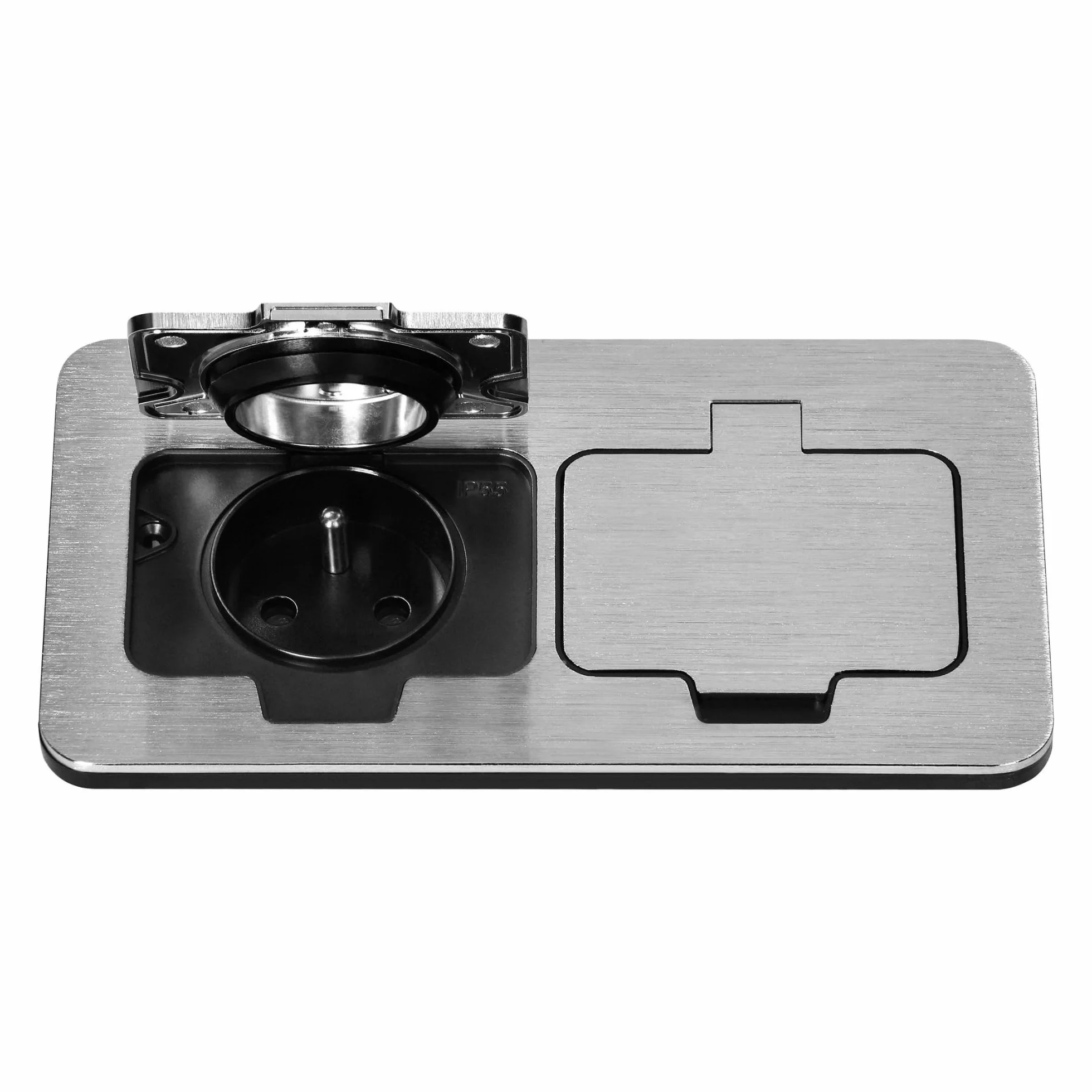 Double Prise Exterieure Etanche IP55 Type E Argent