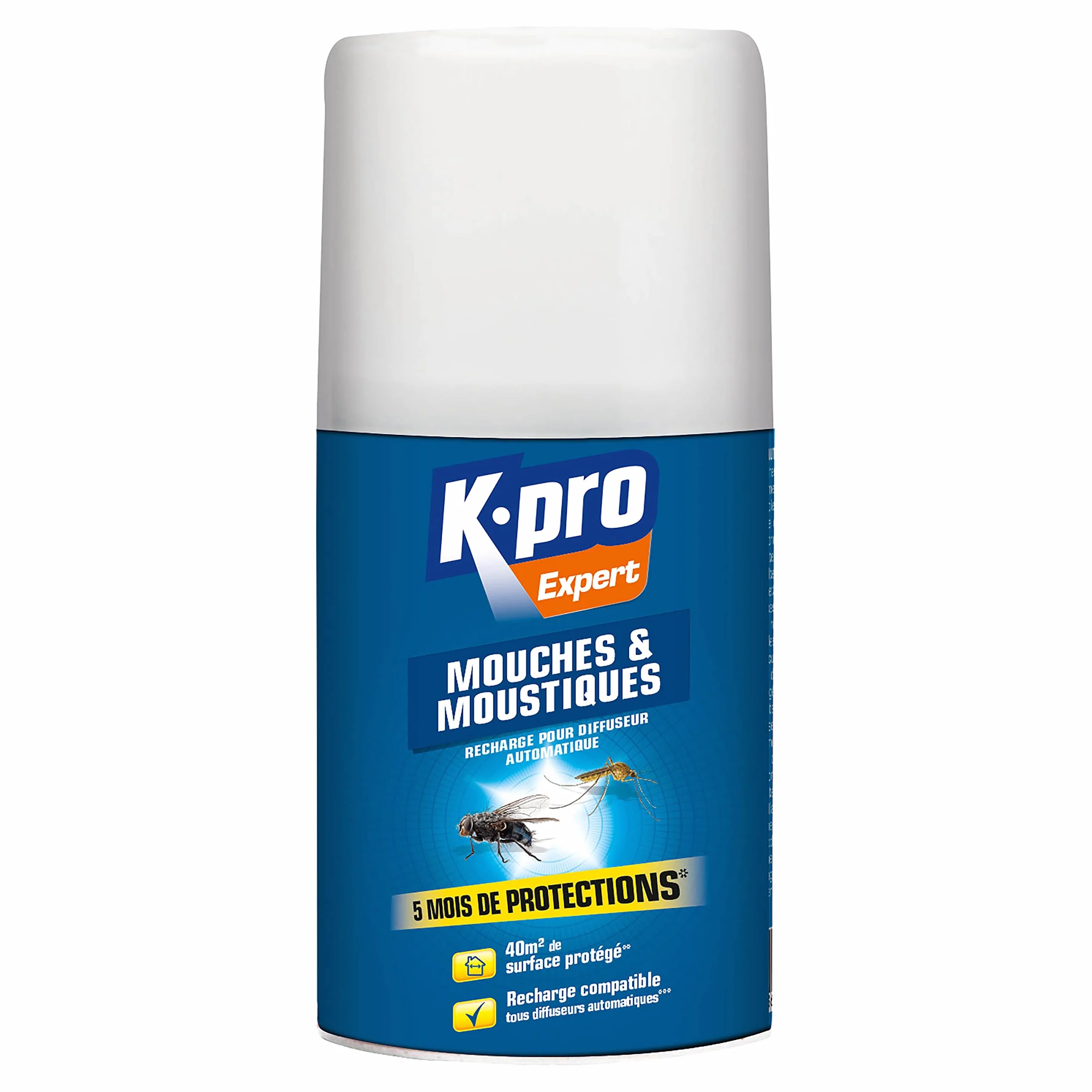 K.PRO Recharge diffuseur automatique mouches moustiques 250 ml 40 m²
