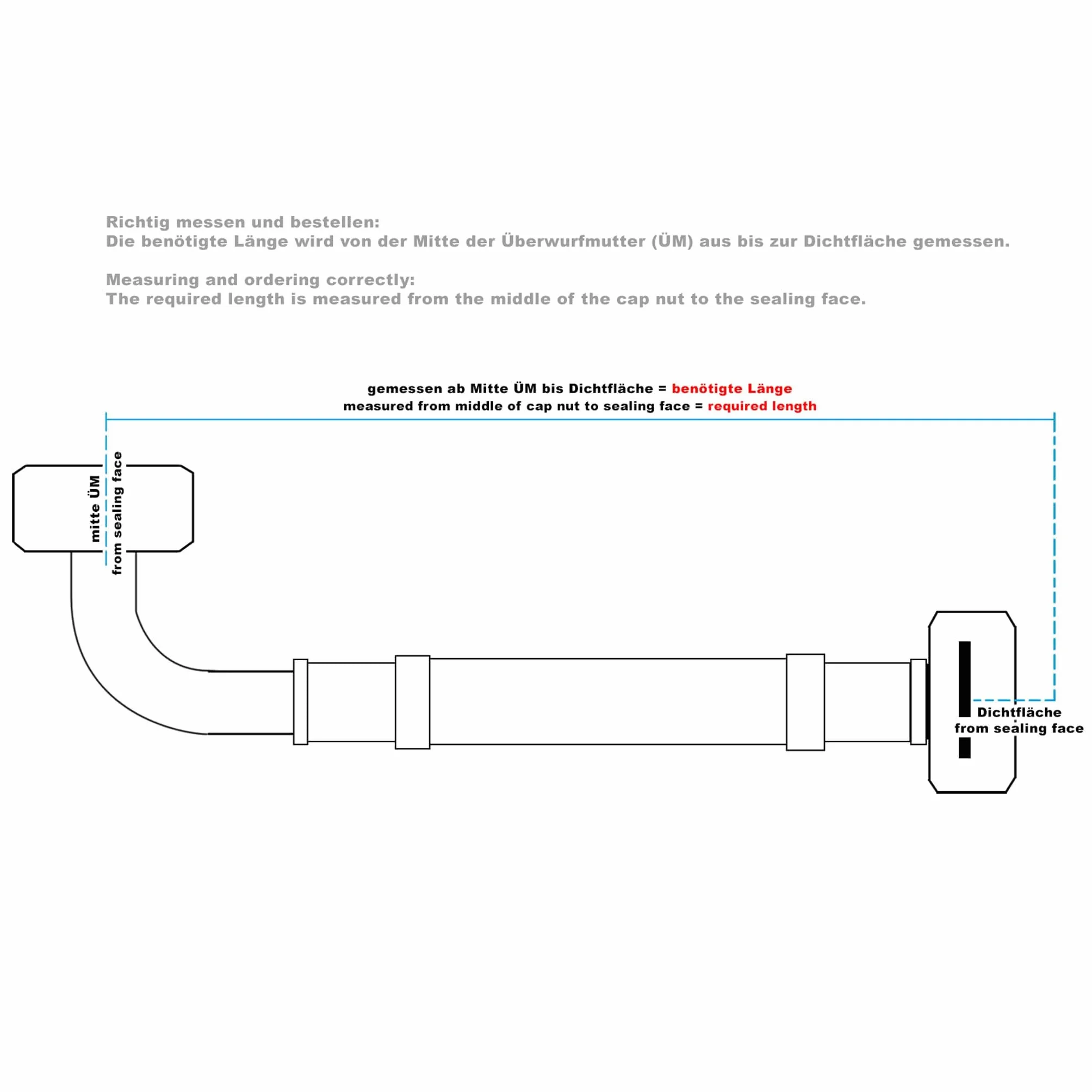 Tuyau Eau Acier 0,6m DN25 (1") Installation Domestique Tuyau Blindé Réservoir Vessie