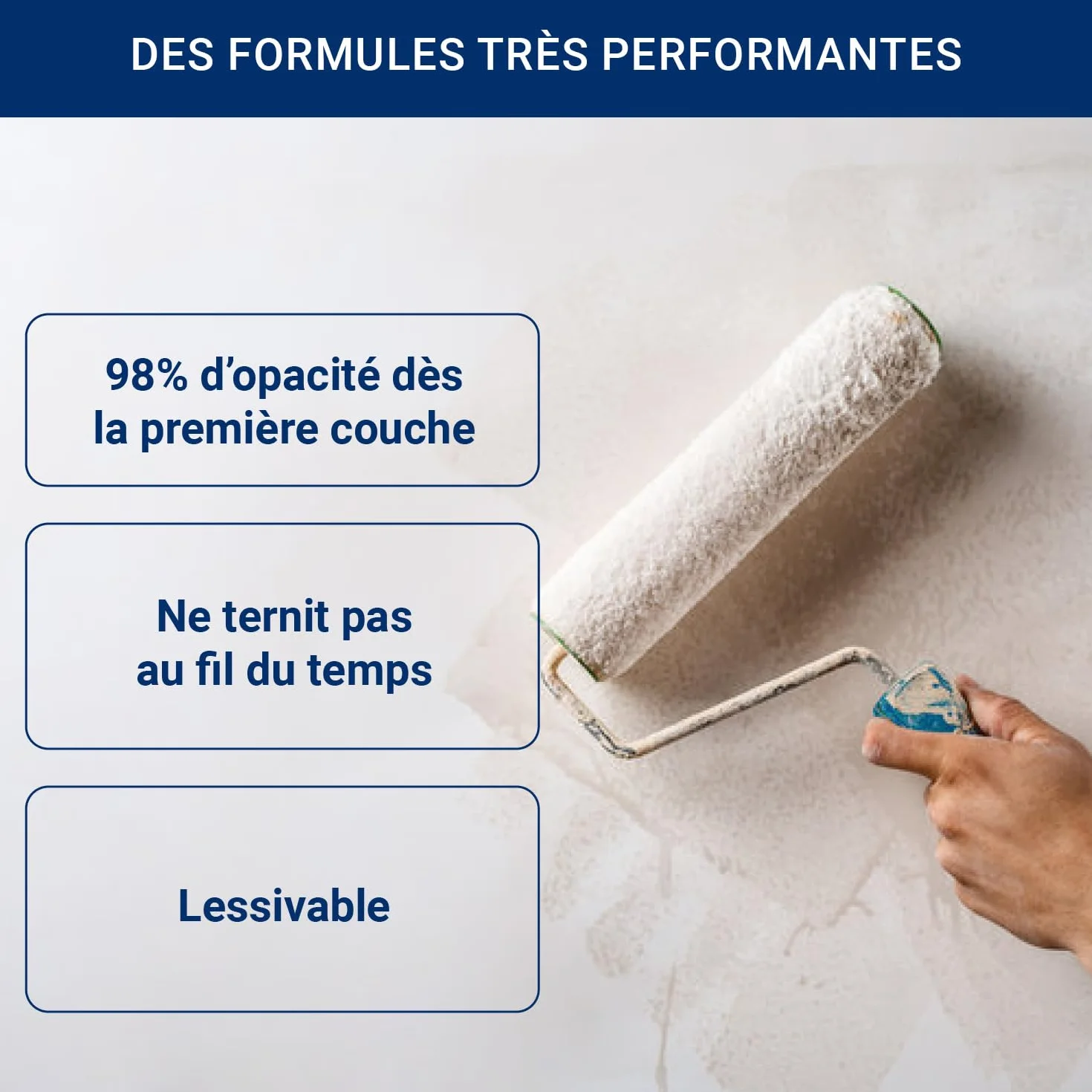RIPOLIN - Peinture Intérieure Multi-Supports – Murs, Boiseries & Radiateurs – Ultra Couvrante – Lessivable – Application Facile – Ecolabel - Aspect Mat - 0,5L - Blanc