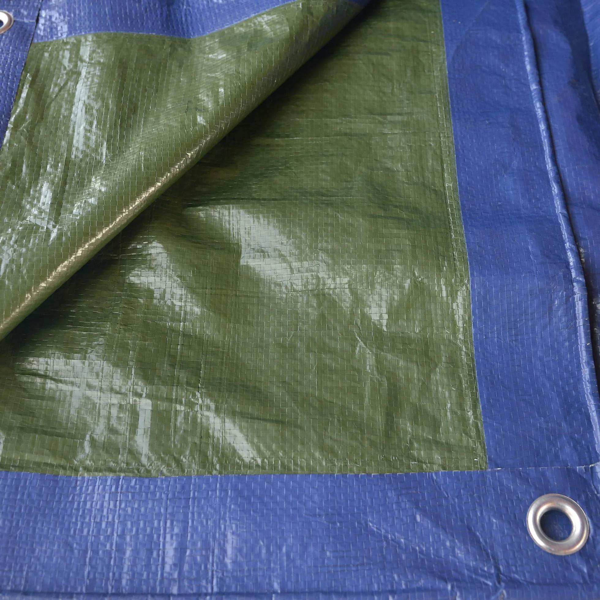 Tenax Cover All Bâche avec œillets en métal imperméable et indéchirable 3 x 5 m Vert/bleu 90 g/m² Pour bois, meubles de jardin, voitures, piscines, bateaux, camping