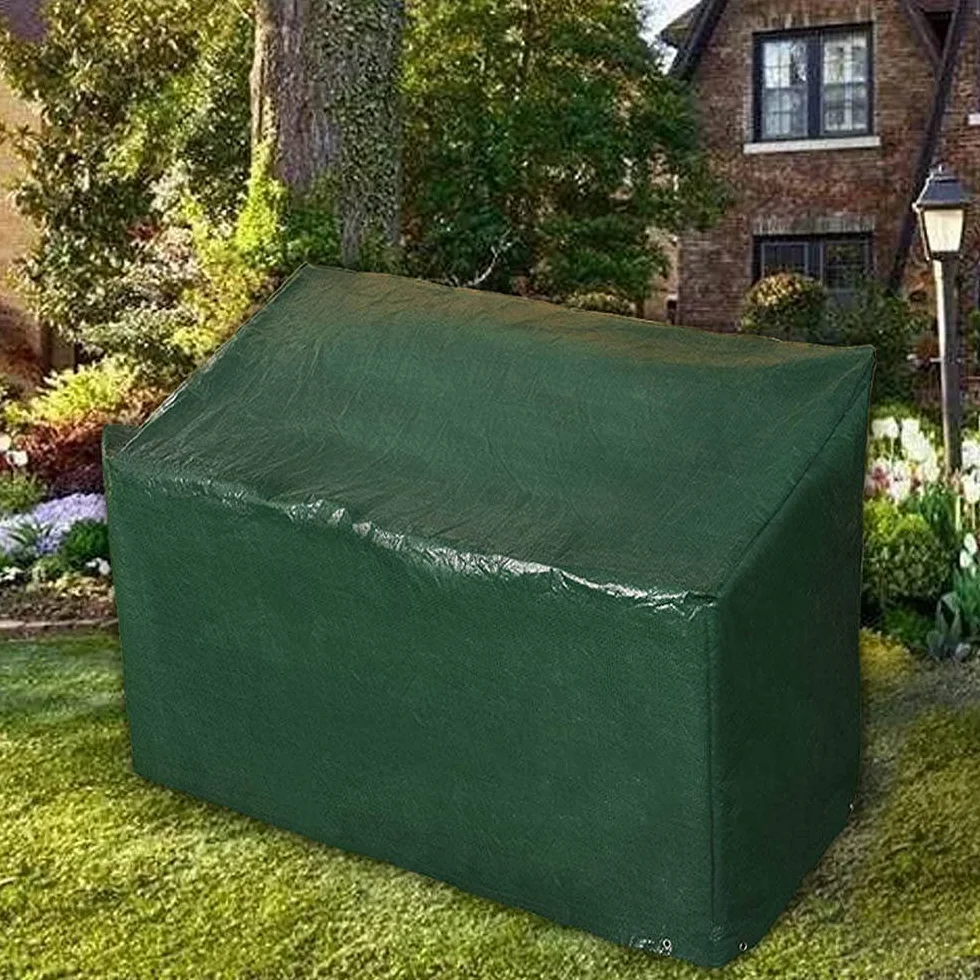 Ram® Housse de banc de jardin 3 places imperméable avec œillets d'angle et cordes de fixation 160 cm