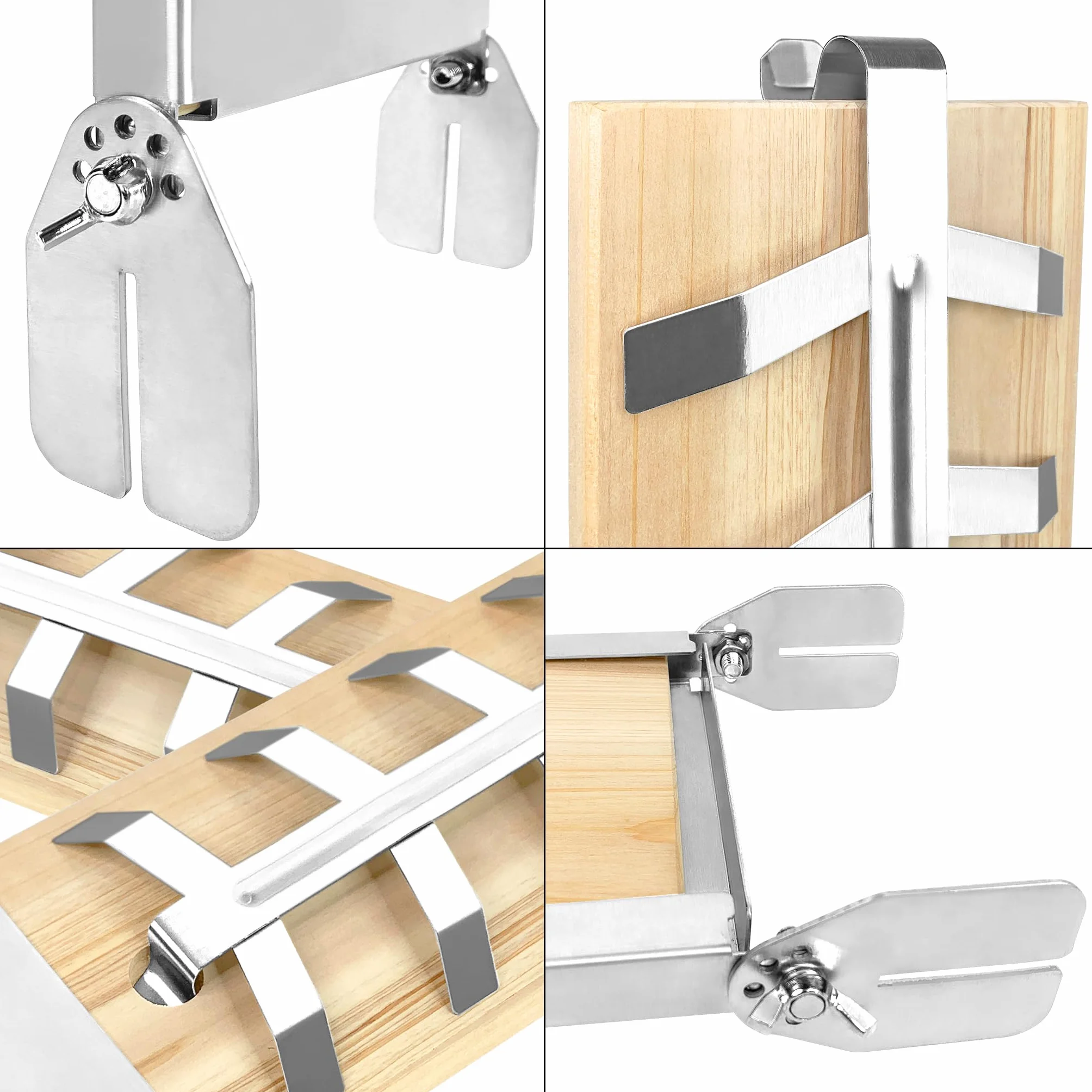 Lot de 2 planches à saumon flammé en acier inoxydable 5 niveaux réglables pour barbecue
