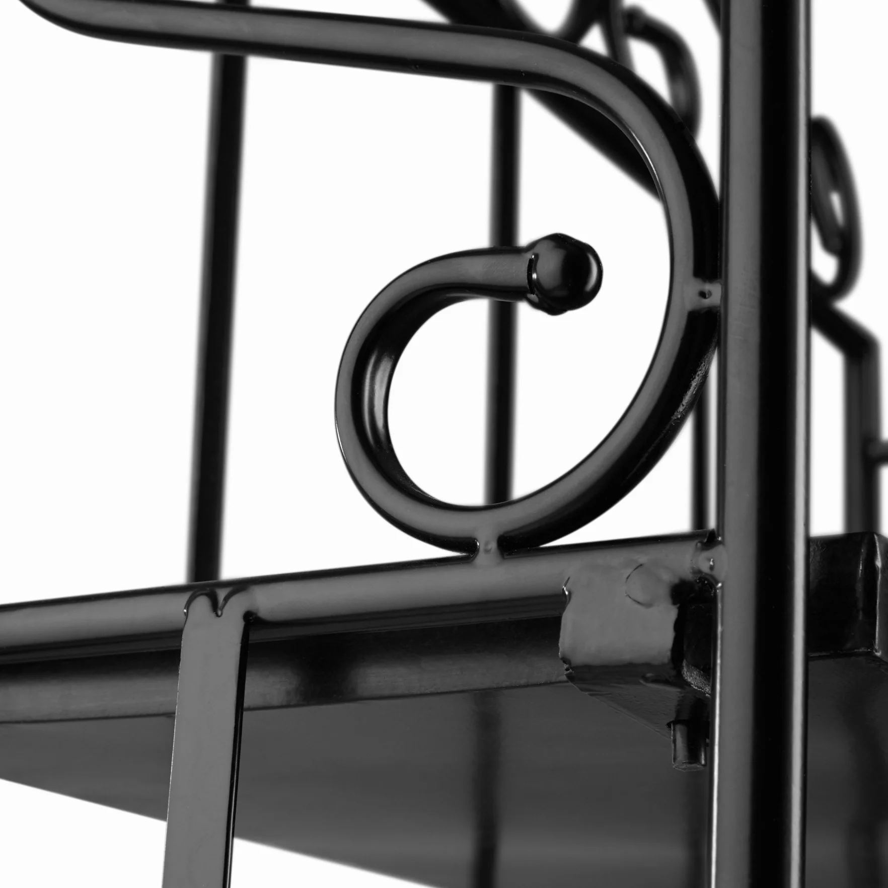 Tectake Étagère en Métal Mosaïque 3 Planches en Pierre Cadre Métallique Galbé Noir-Blanc