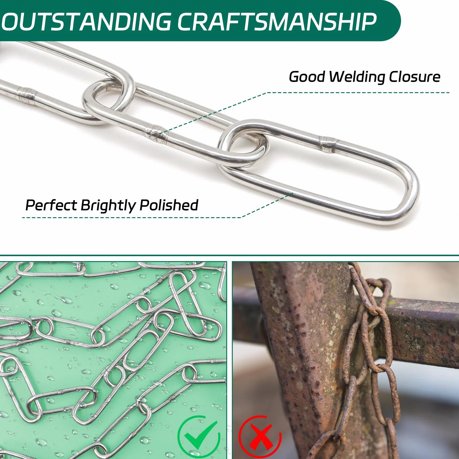 Ø3 mm Chainette Acier Inoxydable, 5M Chaine Inox, Chaîne avec 2 Mousquetons, Argent Chaine Chien, Chaine Acier Inoxydable Bricolage pour Corde À Linge, Plantes Suspendues