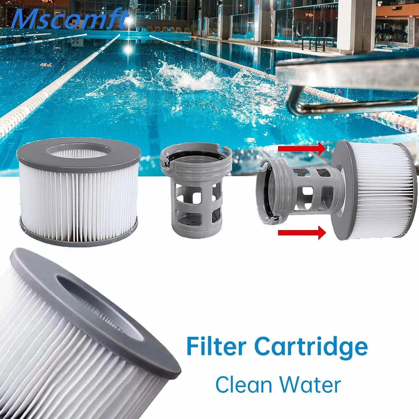 Filtre Spa Lite pour MSPA Whirlpoal - Cartouche Filtrante 4 Pièces Modèle 2020