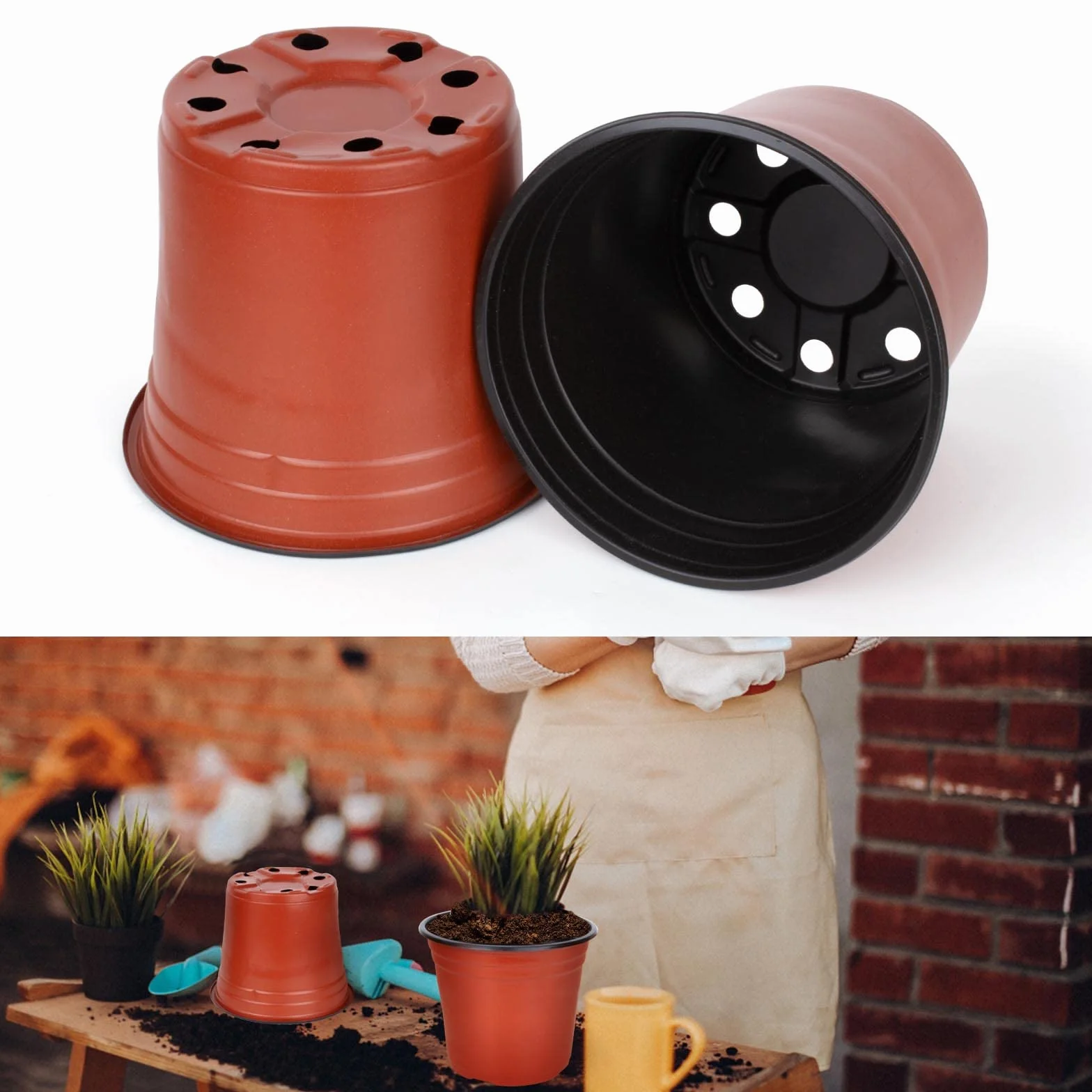 E-KNOW Lot de 150 pots en plastique 15 cm pour plantes grasses