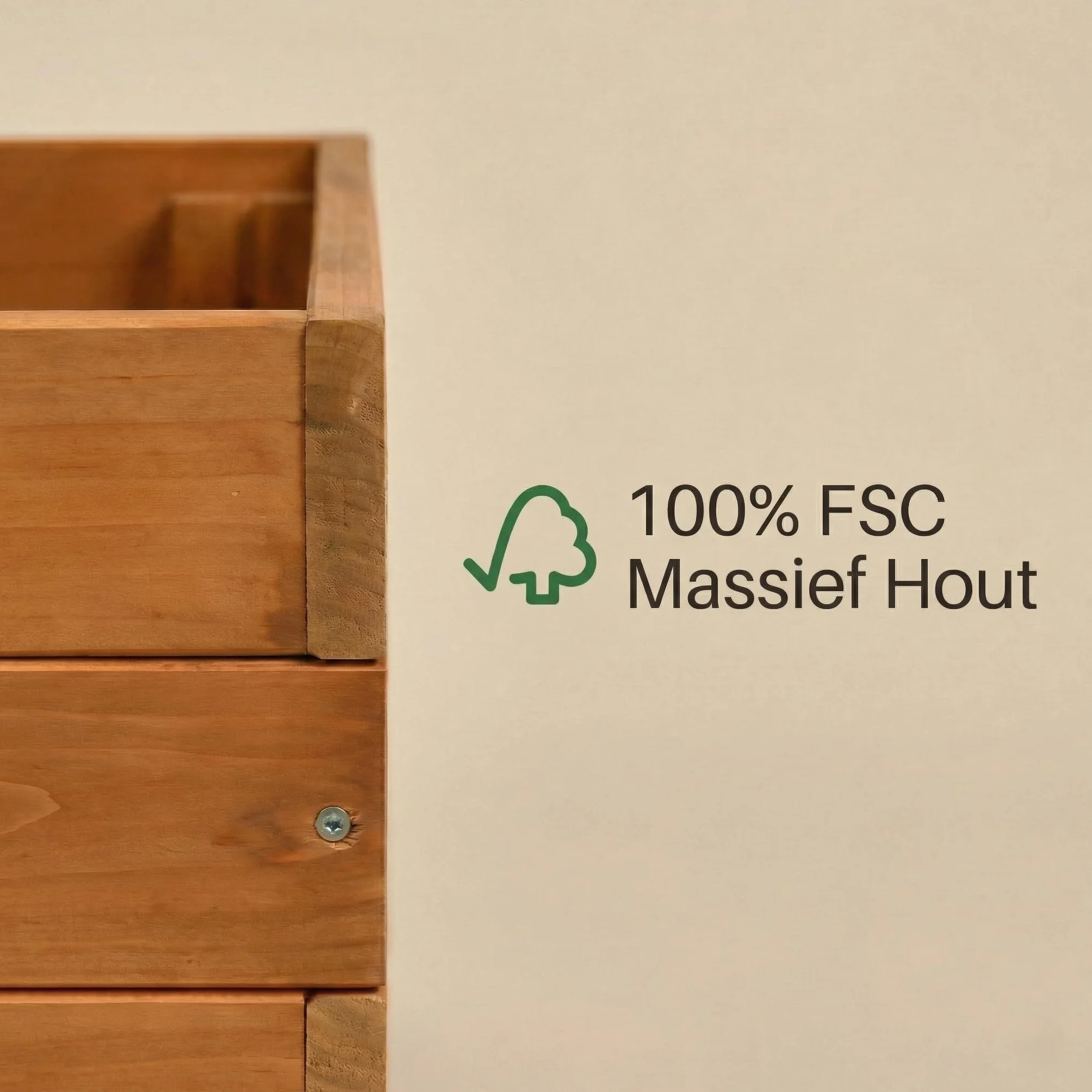 Jardinière Carrée en Bois 40 x 40 x 32 cm Extérieur Intérieur Certifié FSC