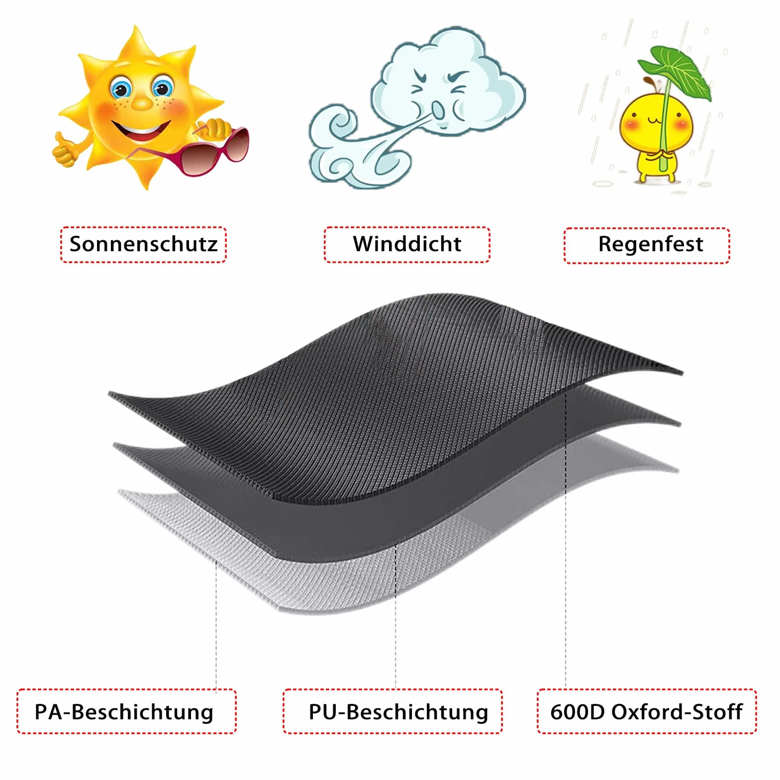 Housse Lit de Jardin Demi Cercle 600D Imperméable Anti-Vent avec Bandoulière Noir 230x120x100cm