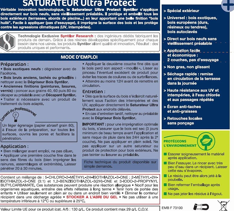 Syntilor - Saturateur Ultra Protect Teck 5L+20%