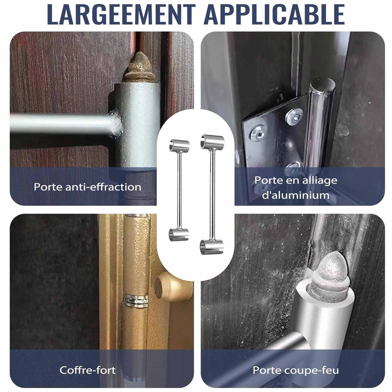 VEGCOO 2 Pièces Outil de Réglage de Charnière de Porte, 14/19/23/25mm Outil de Réparation de Charnière de Portes, avec Gants Antidérapants, Clé de Reglage Gond Porte pour Coupe-Feu Portes Sécurité