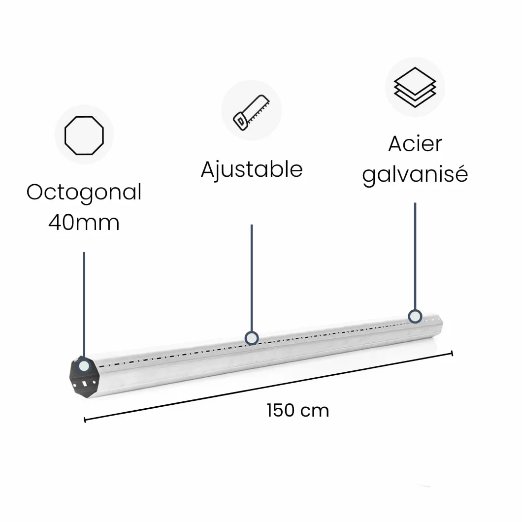 Kit axe motorisé pour volet Moteur filaire LS 40 Somfy ® - 9 nm – 1,5m – ø40mm