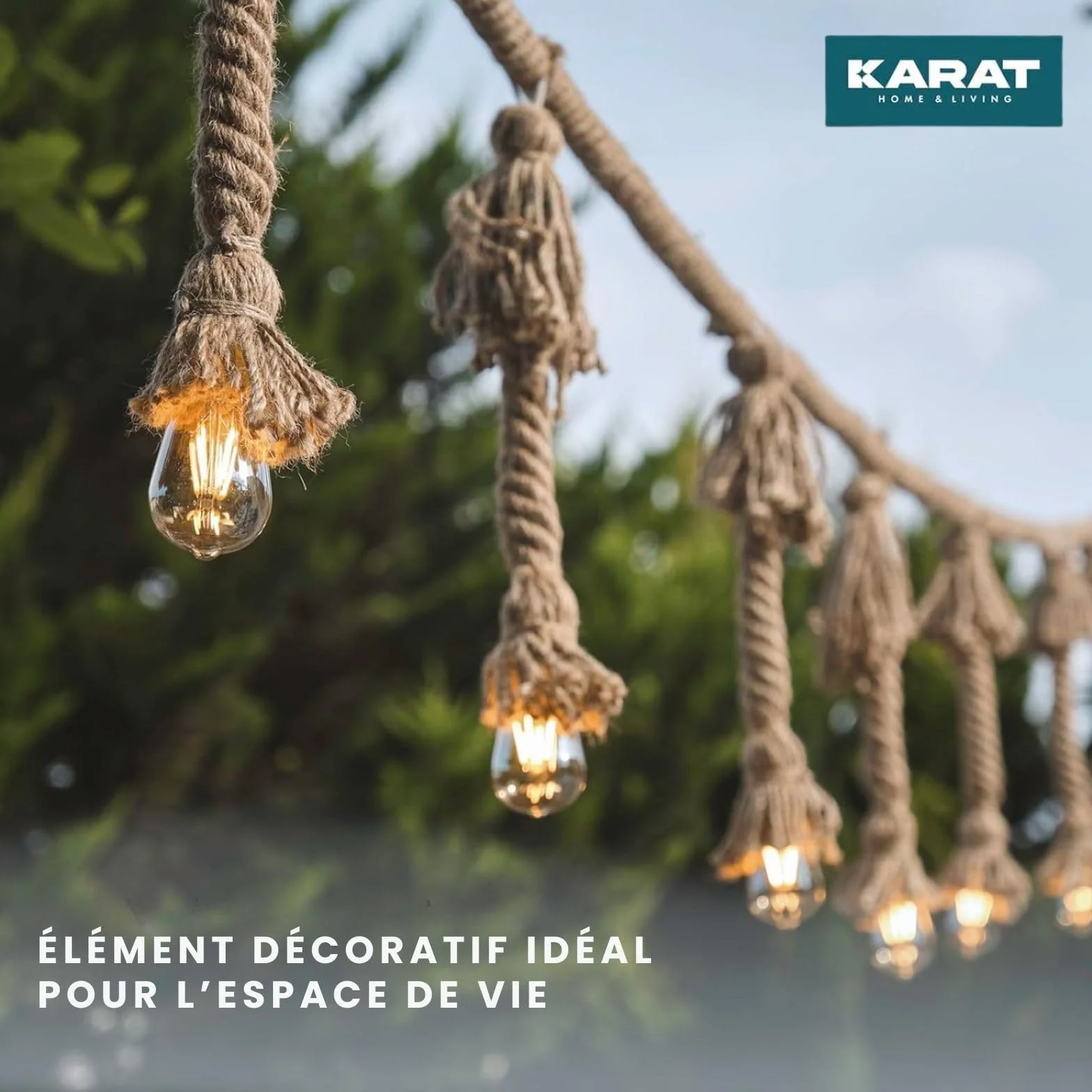 KARAT - Corde en Jute Torsadée - 100% Naturelle et Extra Solide - Idéale pour l'escalade, Le Sport, la Décoration de Jardin et Les Travaux Manuels - Diamètre 20mm, 50 Mètres