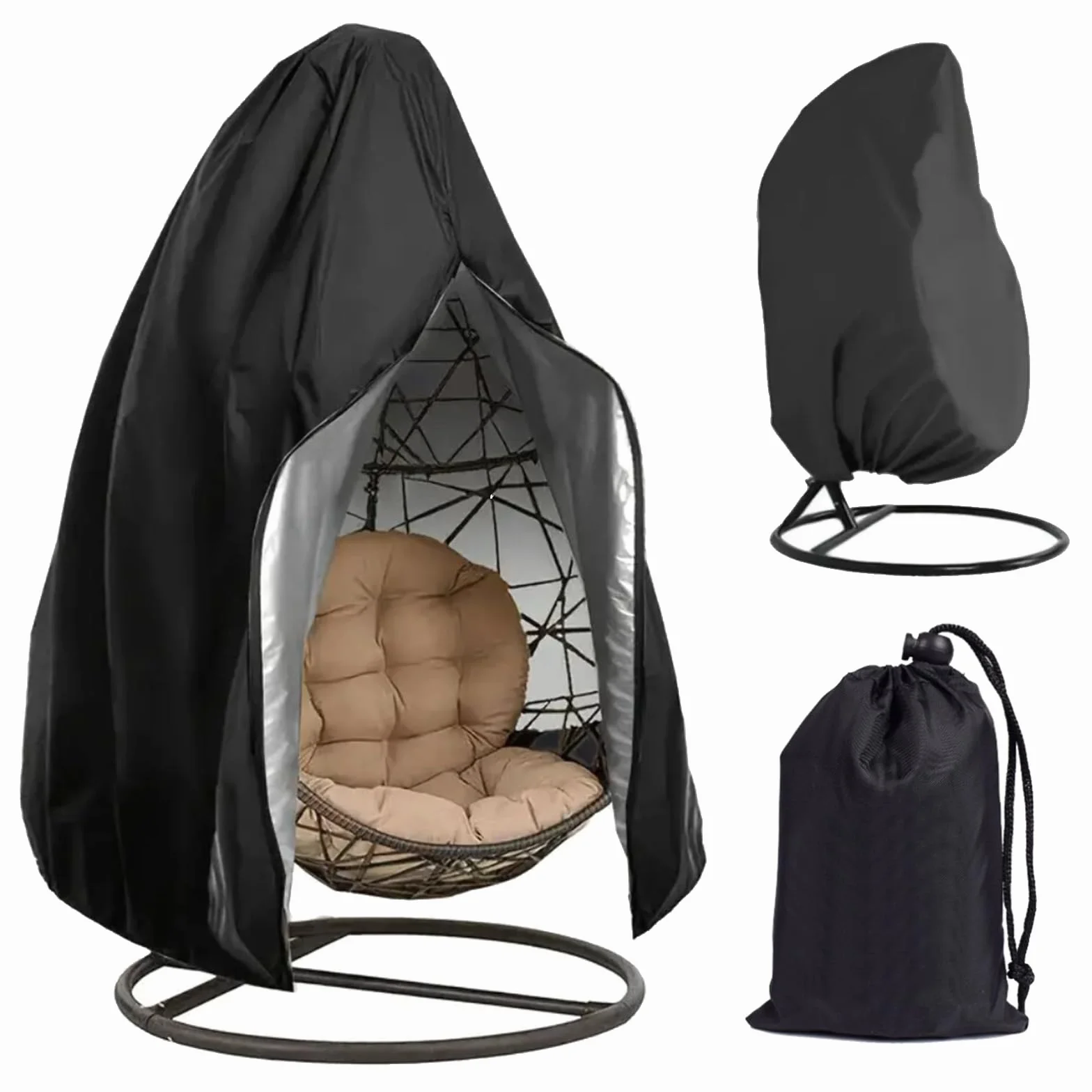 Housse de Chaise Suspendue Balancelle 210D Protection Extérieur avec Fermeture éclair