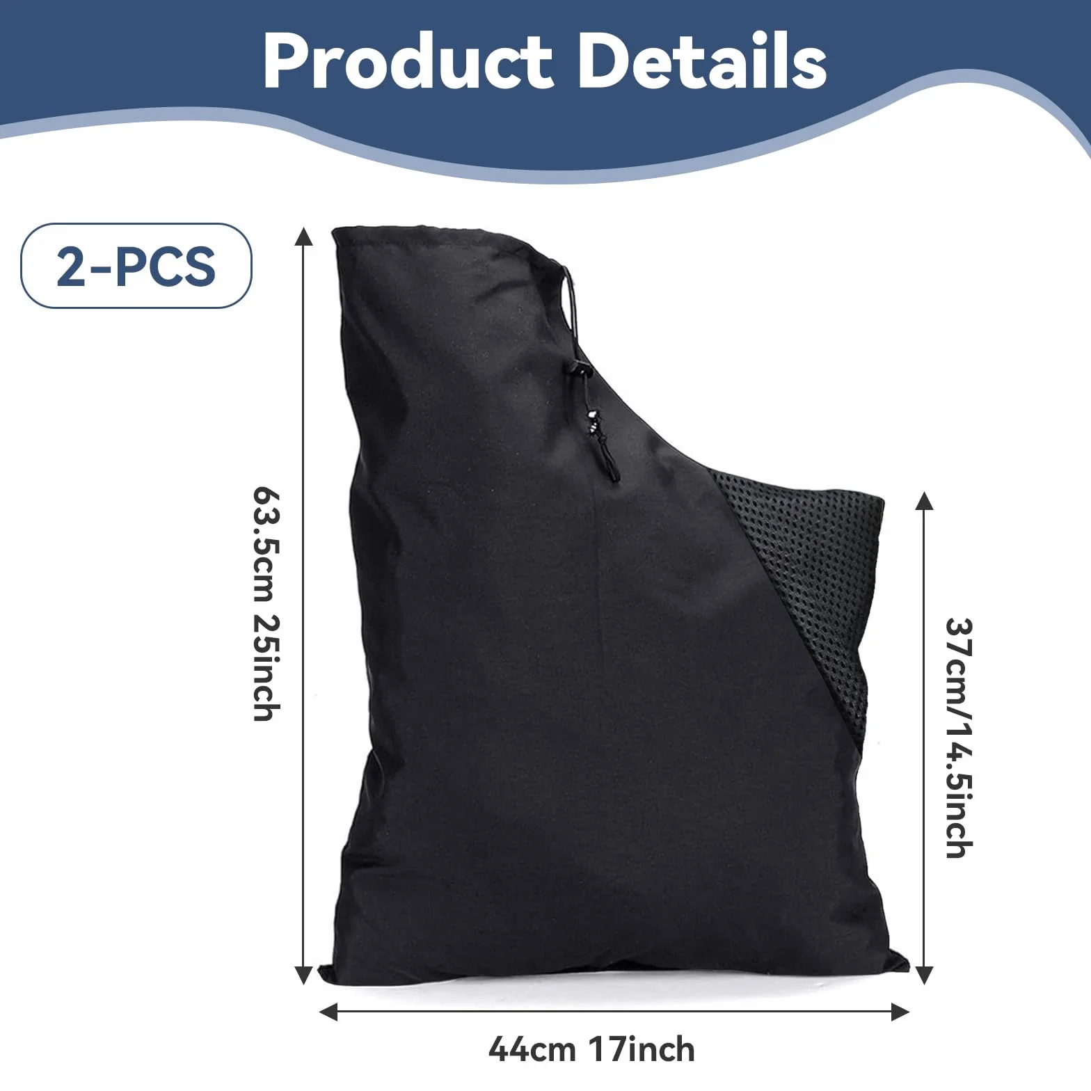 ZhouWei 2 Pièces Sac pour Aspirateur Souffleur, Respirant Sac Aspirateur de Souffleur Feuilles Universel