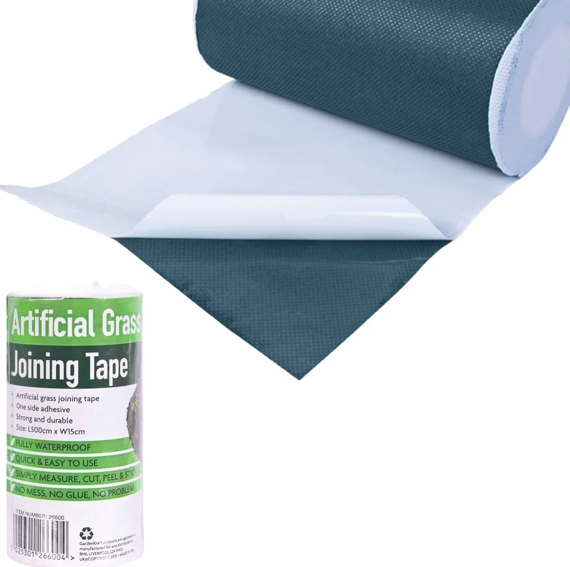 Benross GardenKraft Artificial Grass Joint Tape 5 m x 15 cm Ruban Autocollant Vert 500x15x0,25 cm