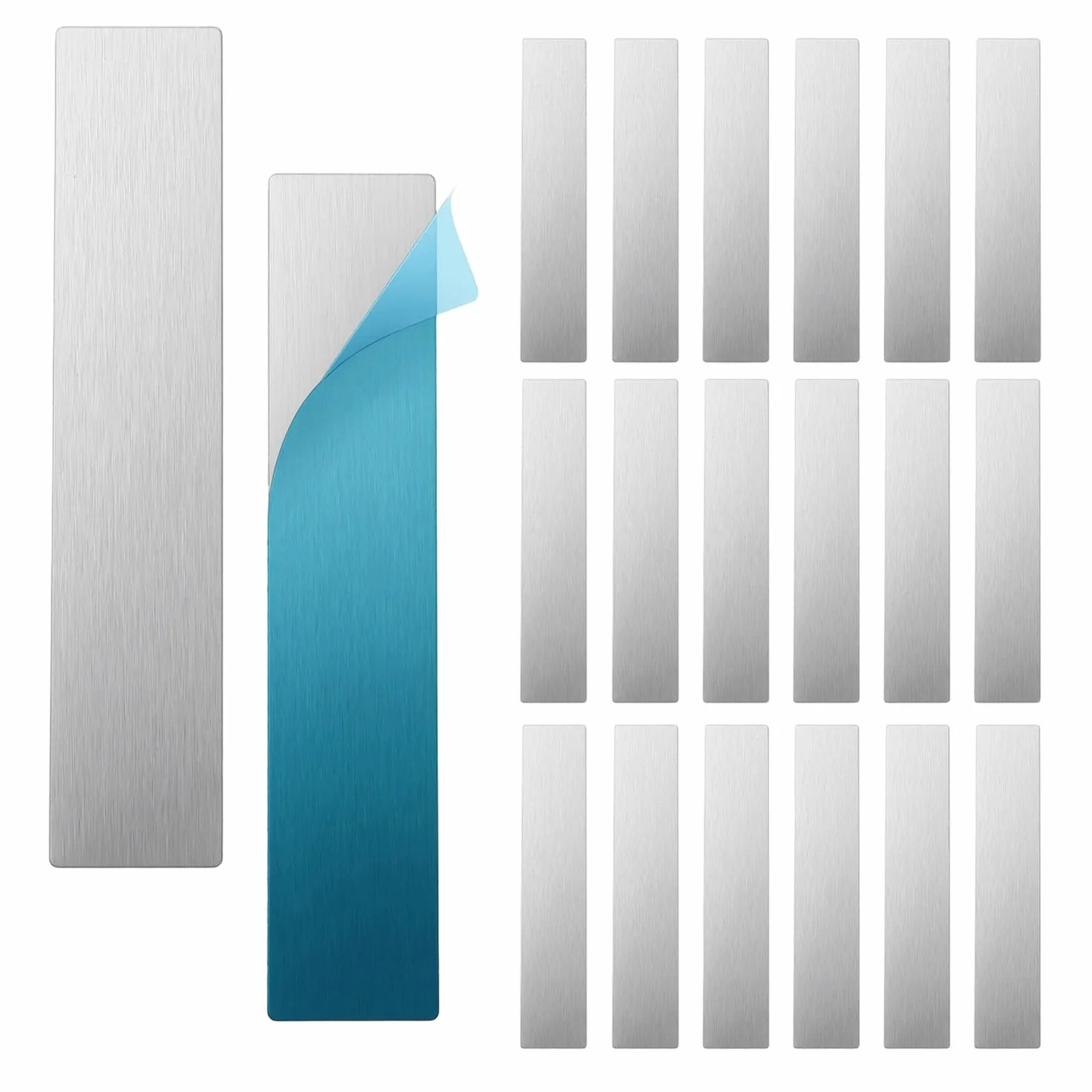 Lot de 20 plaques métalliques autocollantes rectangulaires pour support magnétique - Bandes de montage en acier - Pour montage sur les, les armoires, l'atelier et la salle de loisirs