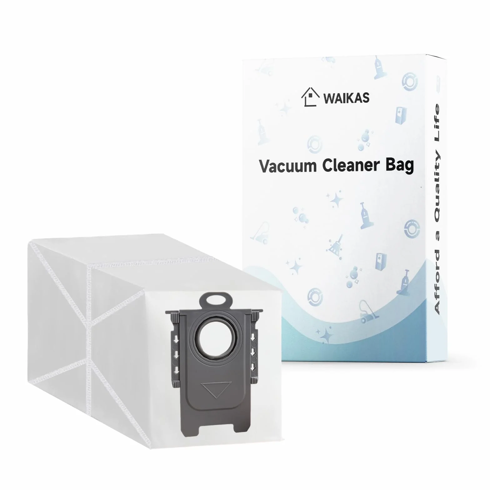 WAIKAS 6 Pièces Qrevo Sac à Poussière pour Roborock QV 35A/35S, Saros 10/10R/20/Z70, Qrevo S5V, Qrevo Edge S5A, Qrevo Curv S5X/Curv 2 Pro, S8 Max Ultra, Qrevo S/L/C/Pro/Plus/Slim/MaxV Aspirateur Robot