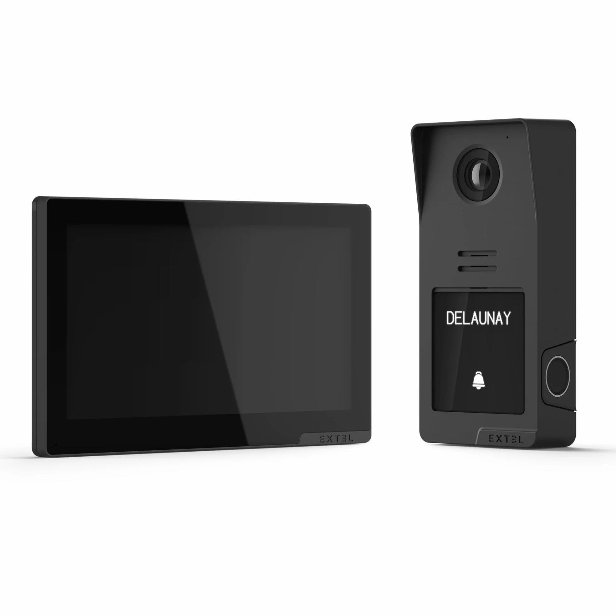 Extel Digital Connect Visiophone Filaire 2 Fils 7" 2K avec Lecteur d'Empreinte Digitale