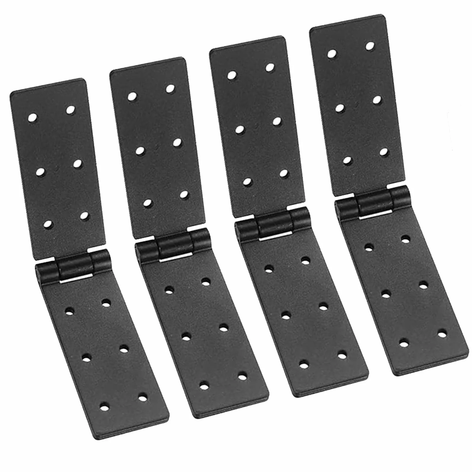 Charnières Pliantes à 180 Degrés,ESYFOR 4 Pièces 198 x 40 mm Charnière de Porte Robustes Noires Métallique Charniere Caisse pour Portes en Bois,Portes de Jardin,Meubles