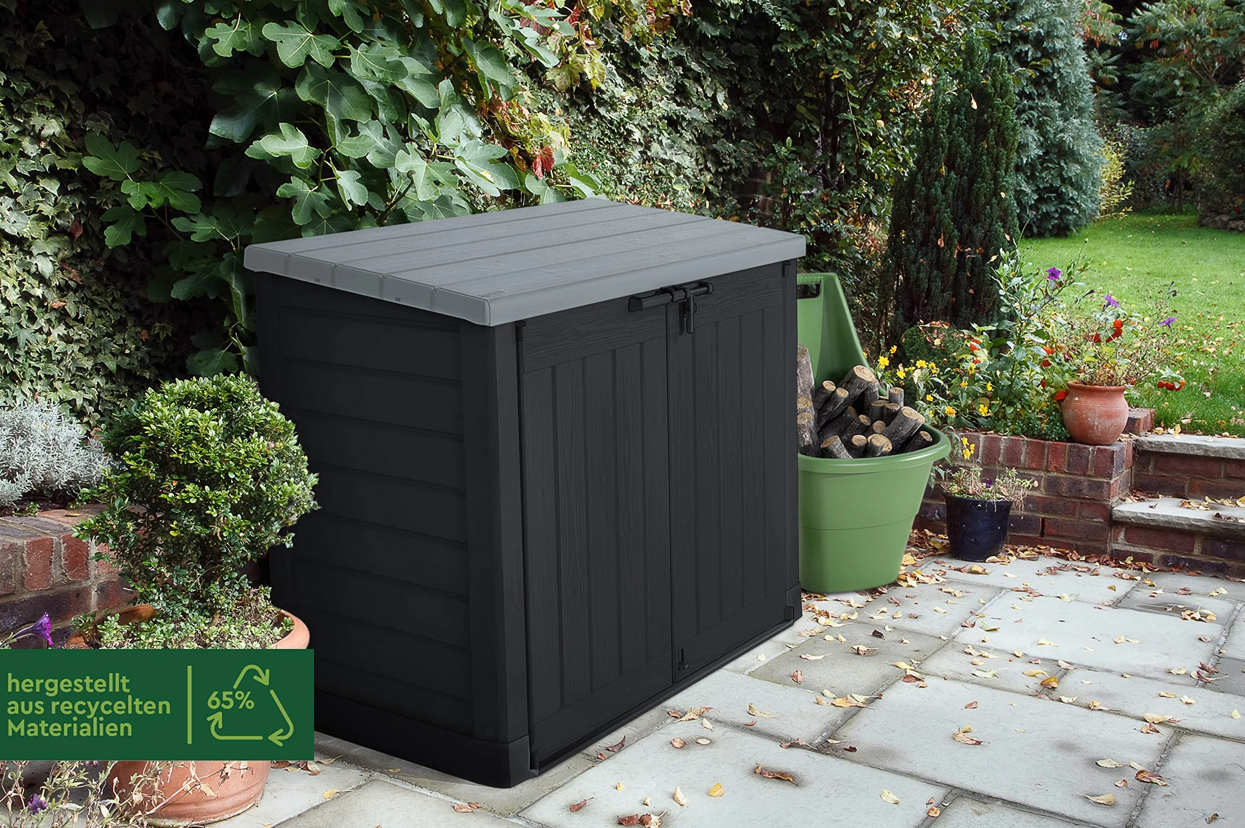 KETER Coffre de rangement extérieur 1200 litres Noir et gris
