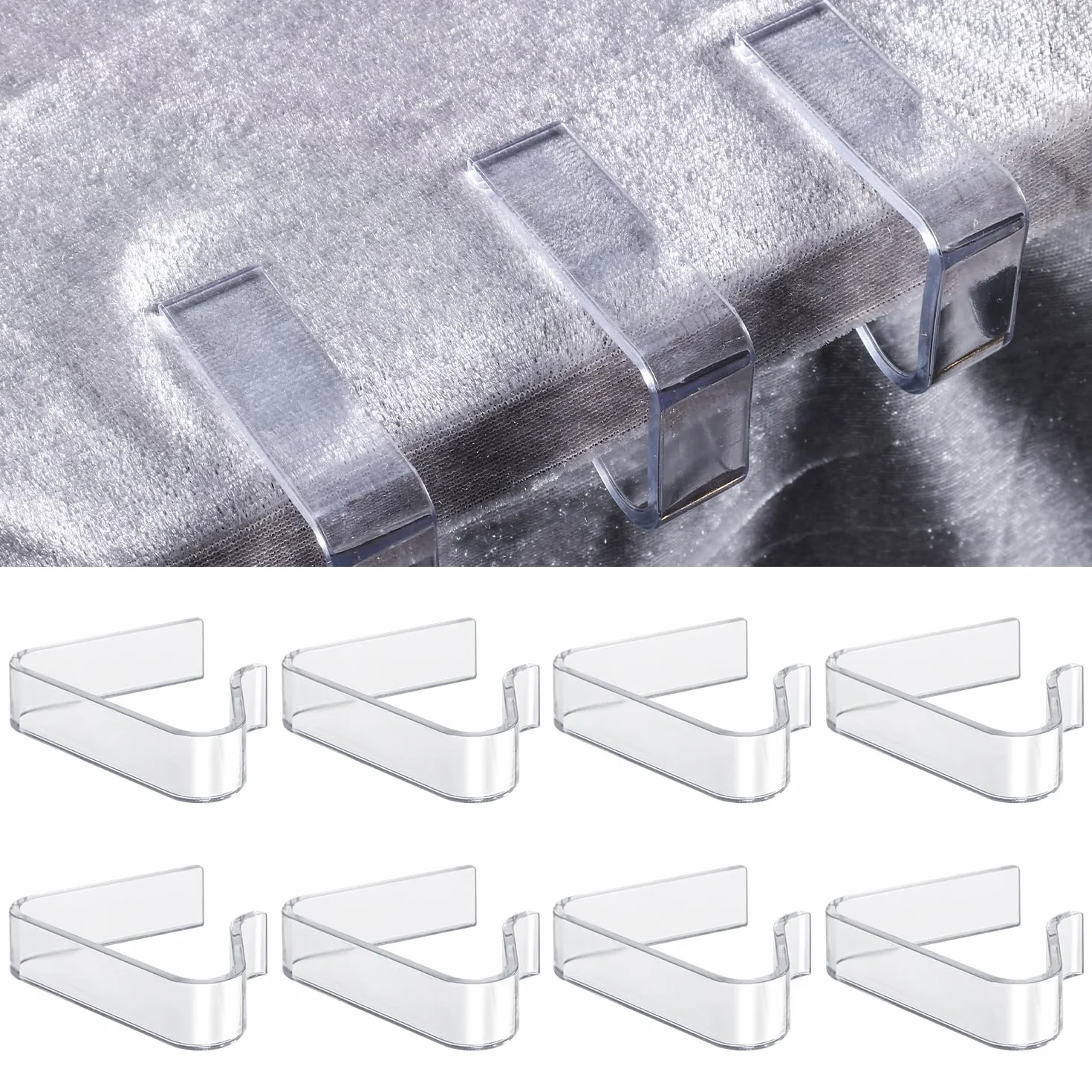 Pince à Nappe Plastique Transparente 8pcs pour Table 1,7-3,5cm - Noël Fête Mariage